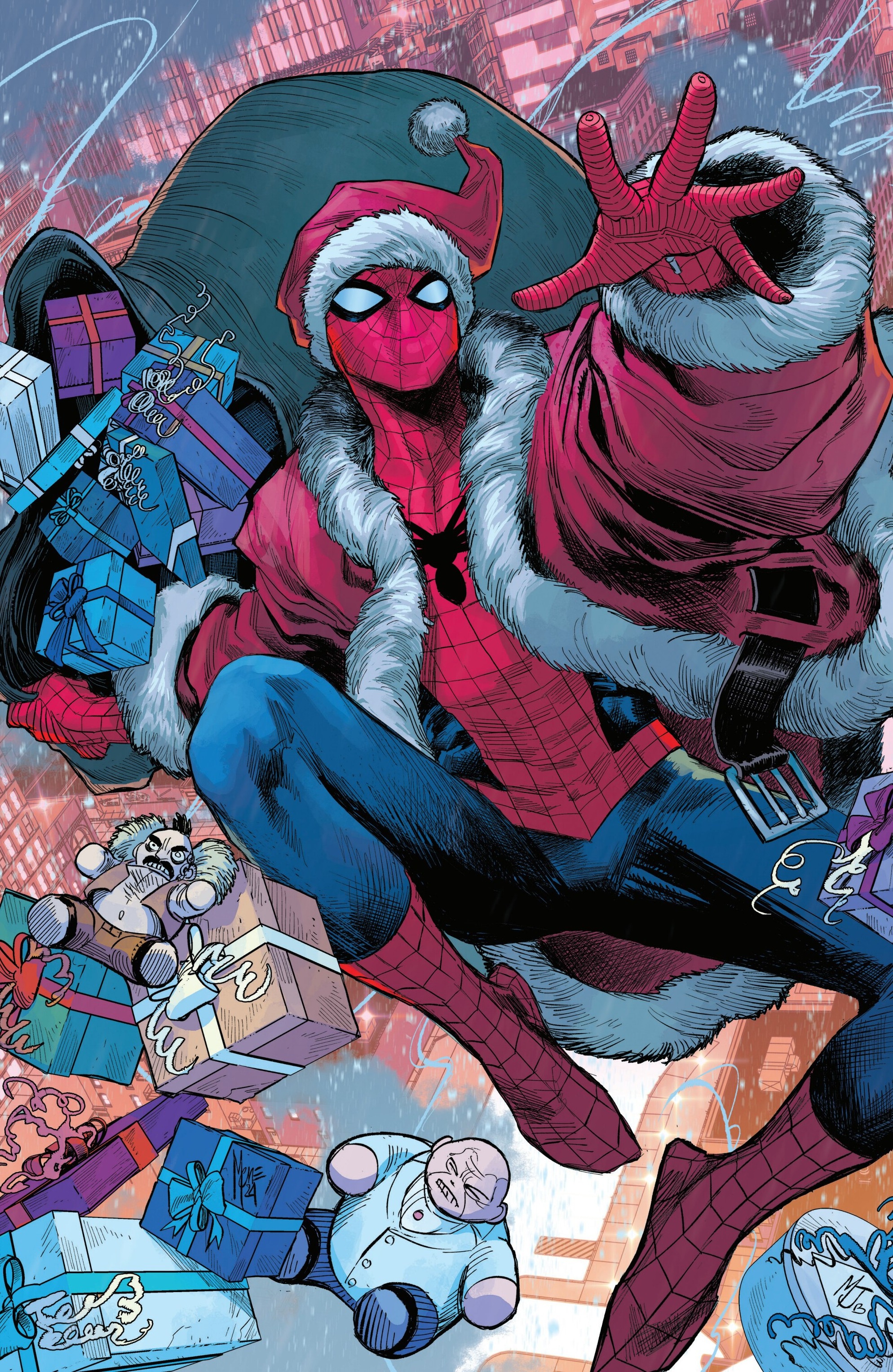 Spidey-Claus makes a festive appearance on the cover of Ultimate Spider-Man (2024) #12!