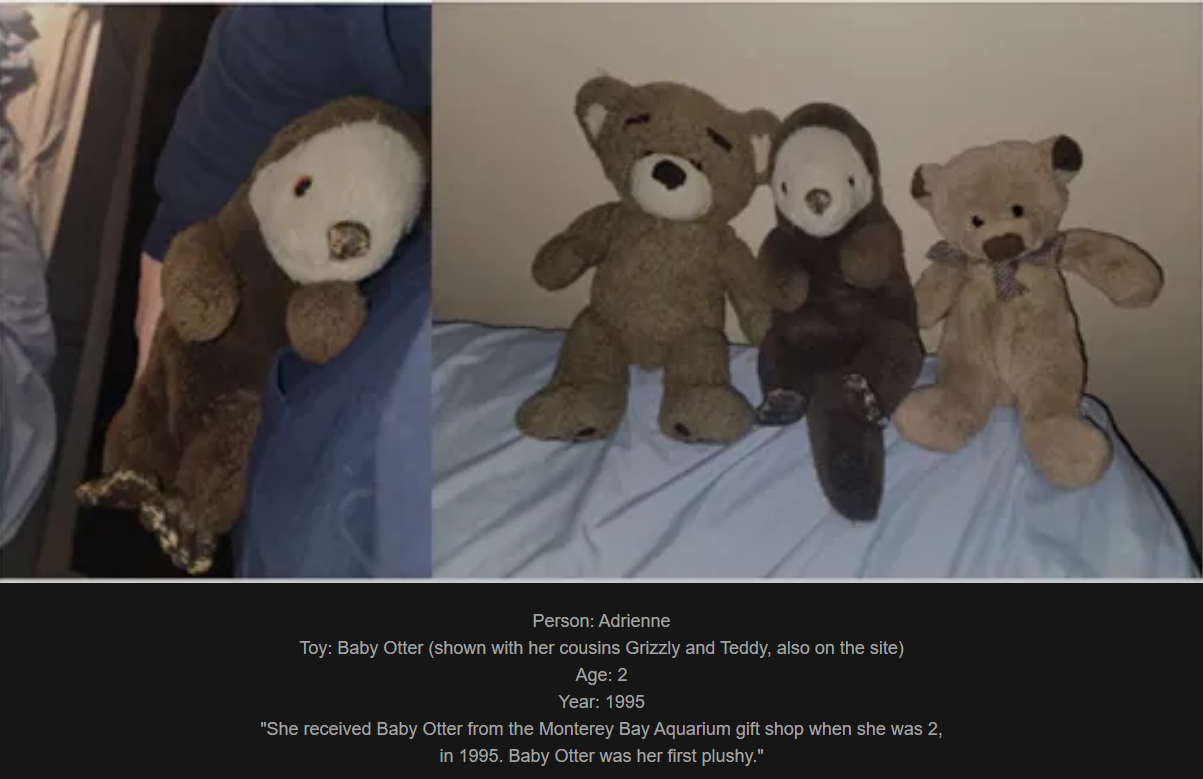 Day 834: Join me on a nostalgic journey at my website, www.saidtheskinhorse.com, where we celebrate the cherished bond with our beloved childhood toys. Meet Baby Otter, our latest adorable addition!