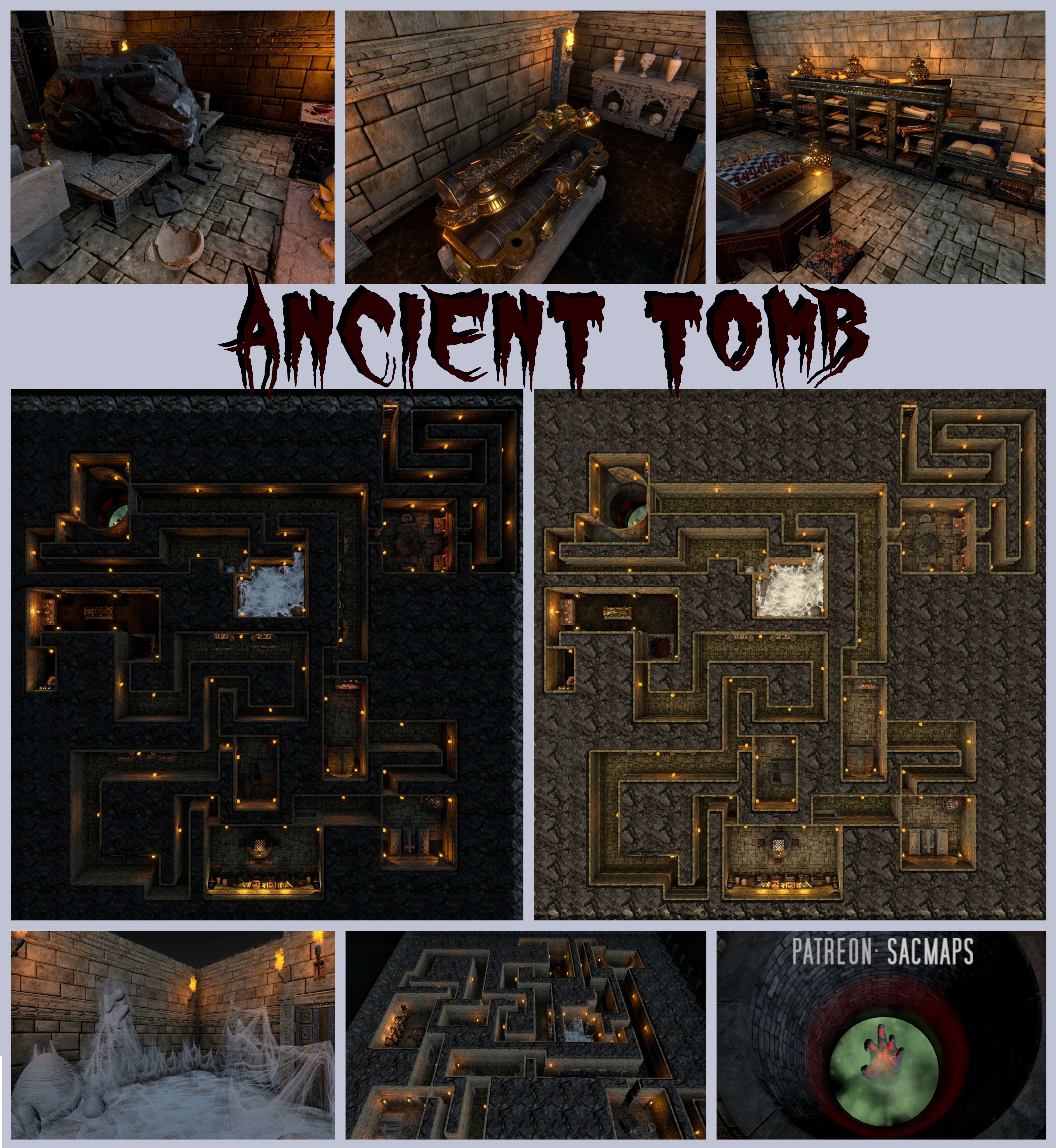 Explore The Ancient Tomb: Free DnD and TTRPG Maps