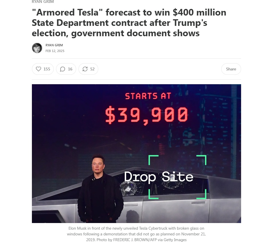 Guess Who's About to Land a Contract for Armored Teslas?