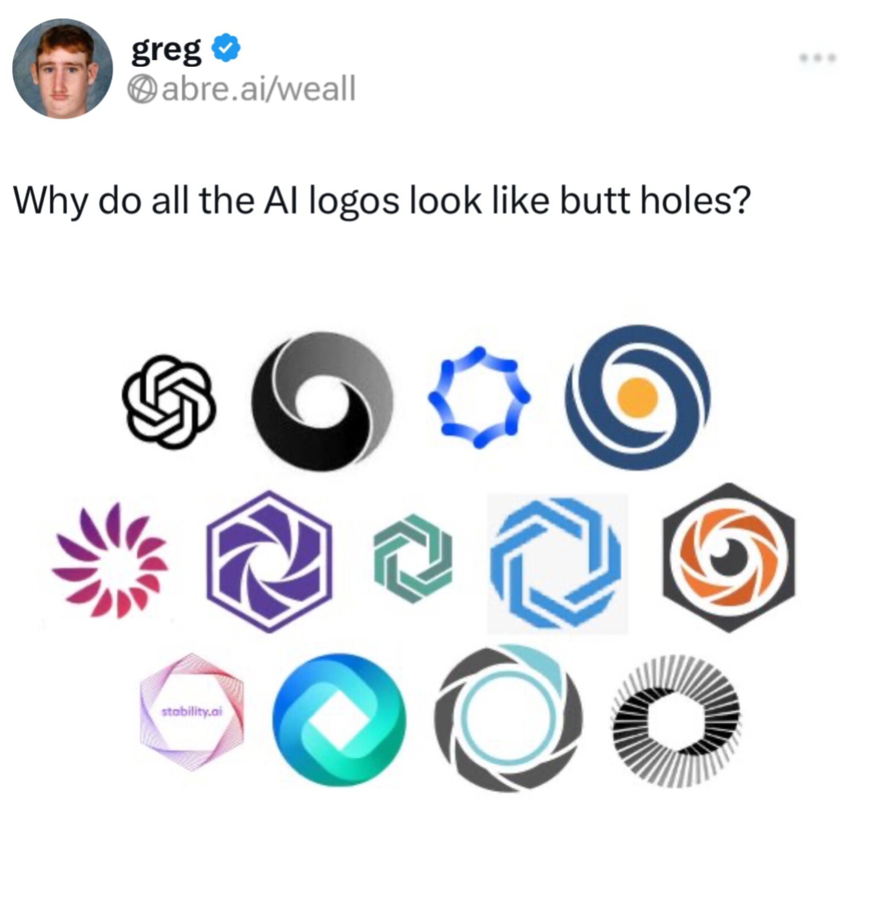 AI-generated logos attempting to convey a message.