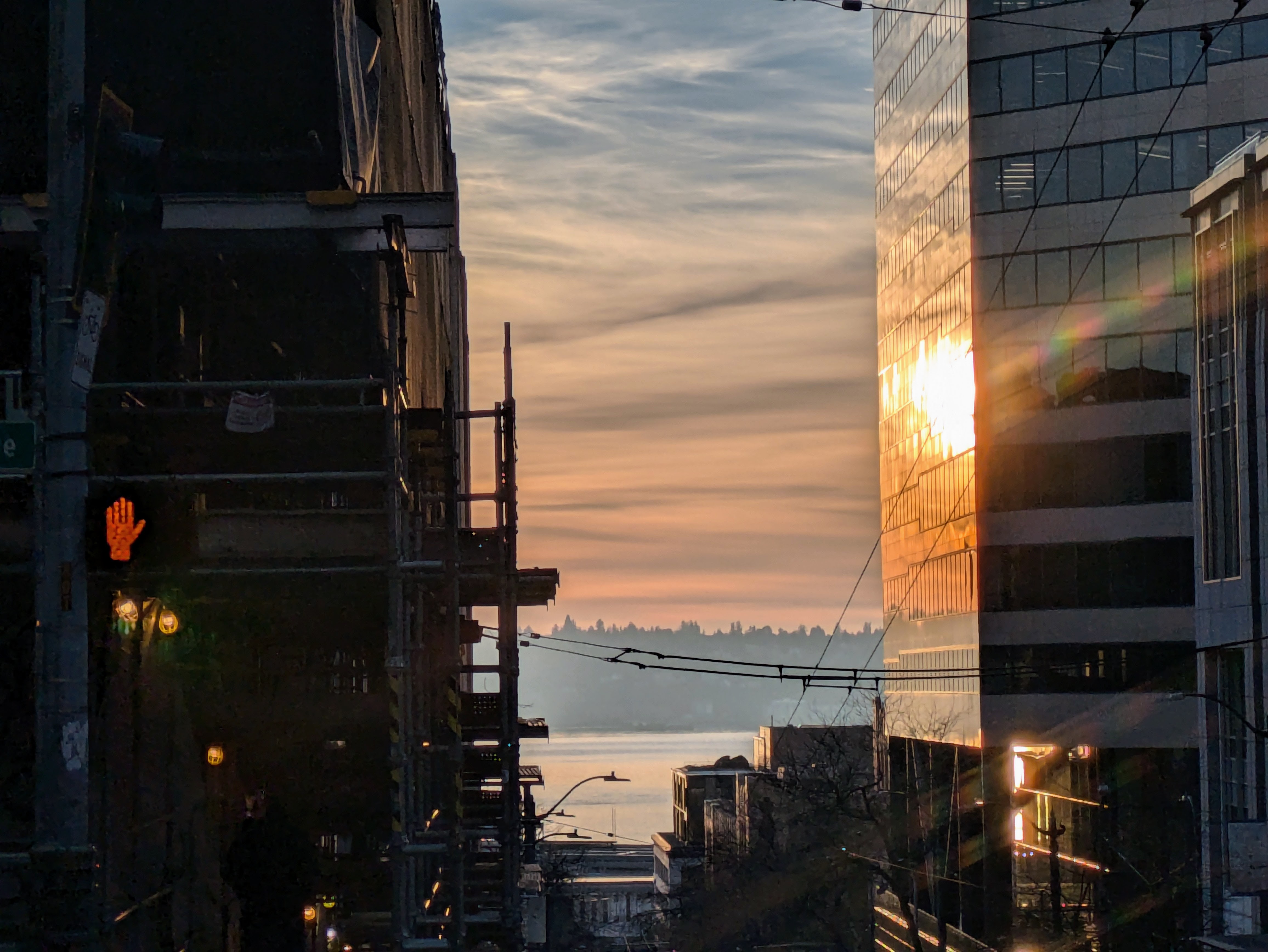 Stunning Sunset Reflection on a Downtown Seattle Building