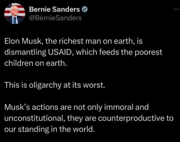 Bernie has a point, and he's not afraid to say it.