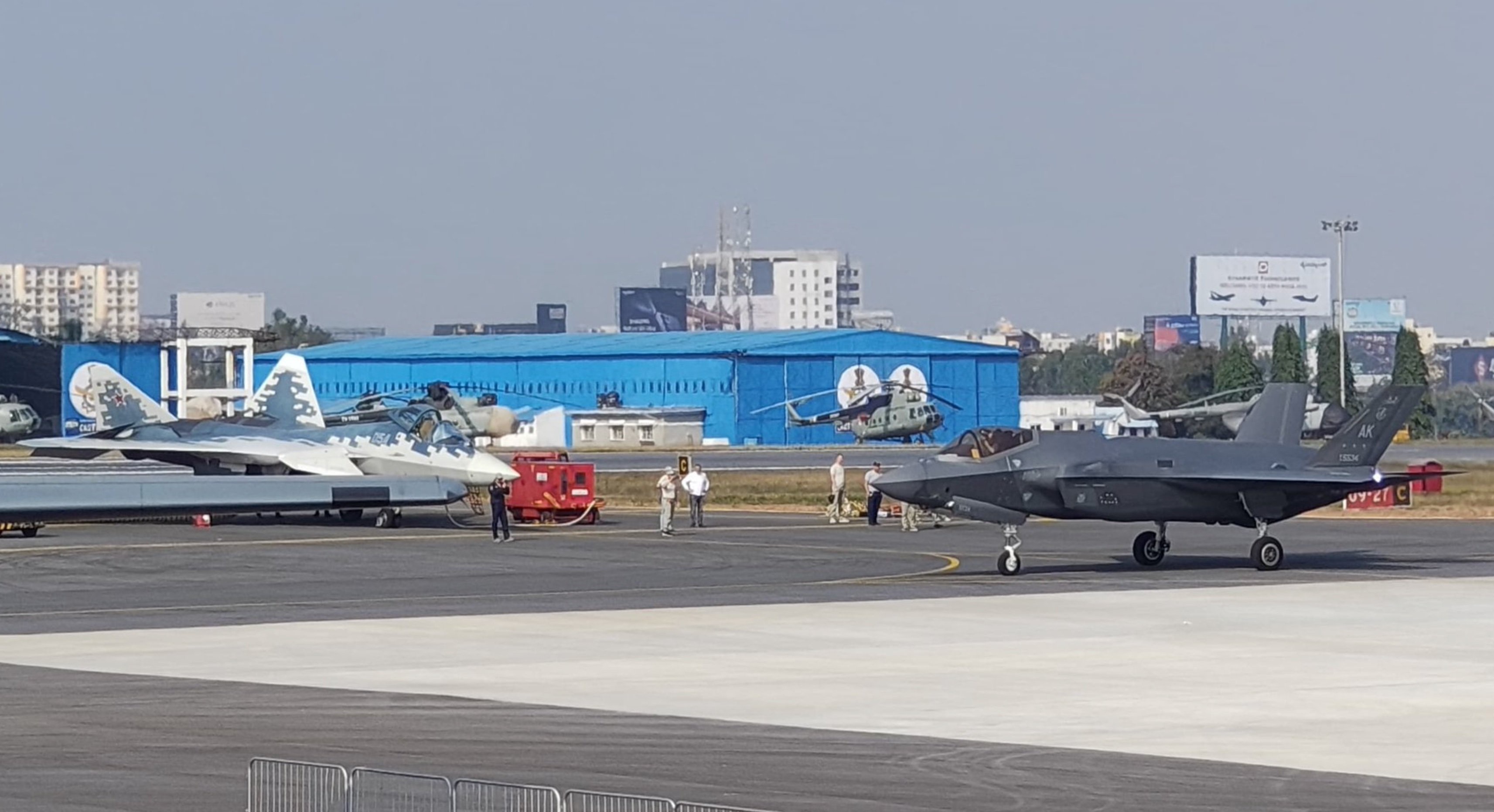 Historic Moment: F-35 and Su-57 Together for the First Time at Aero India 25