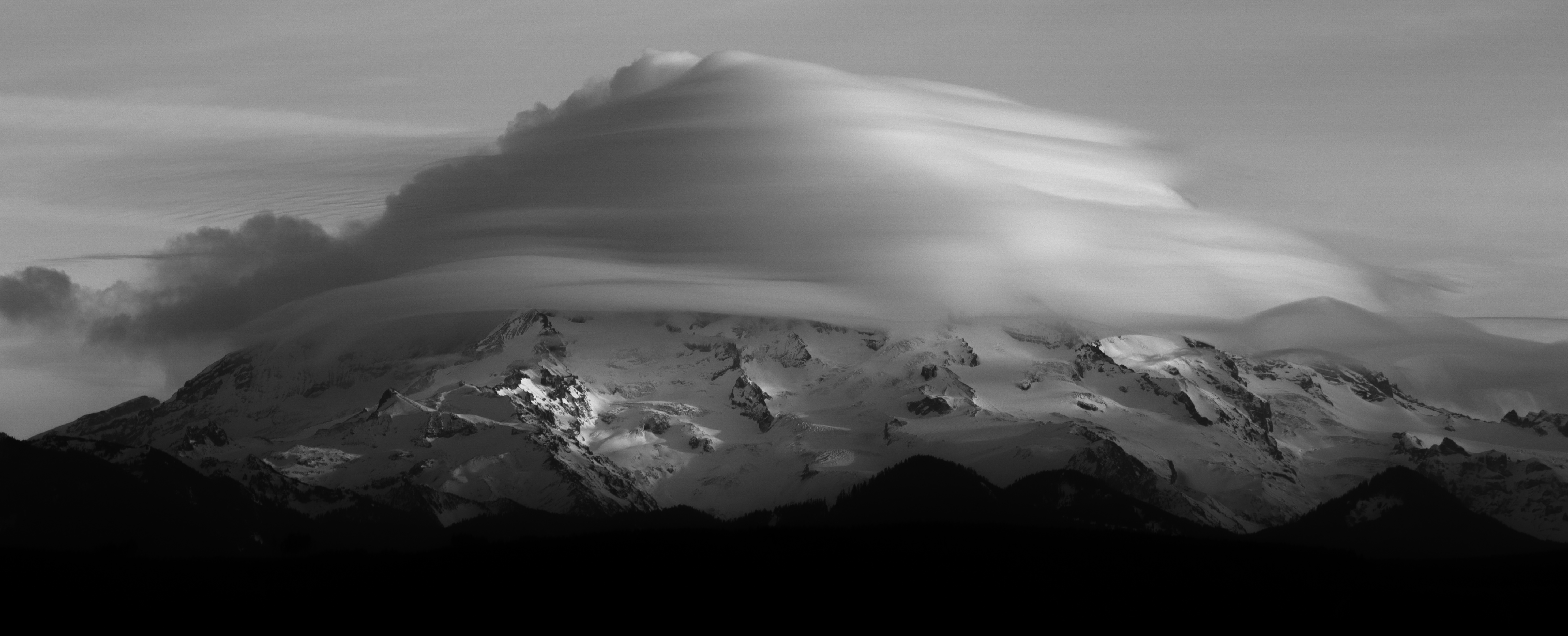 A Mystical Veil Enveloping Mount Rainier