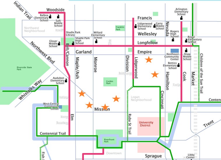 Advocating for better bike routes in Spokane schools.