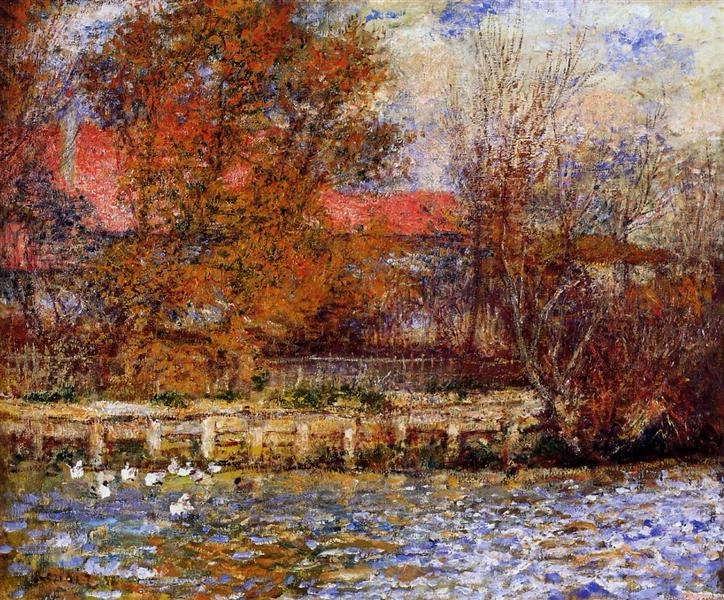 A Serene Moment at The Duck Pond: Pierre-Auguste Renoir's 1873 Masterpiece