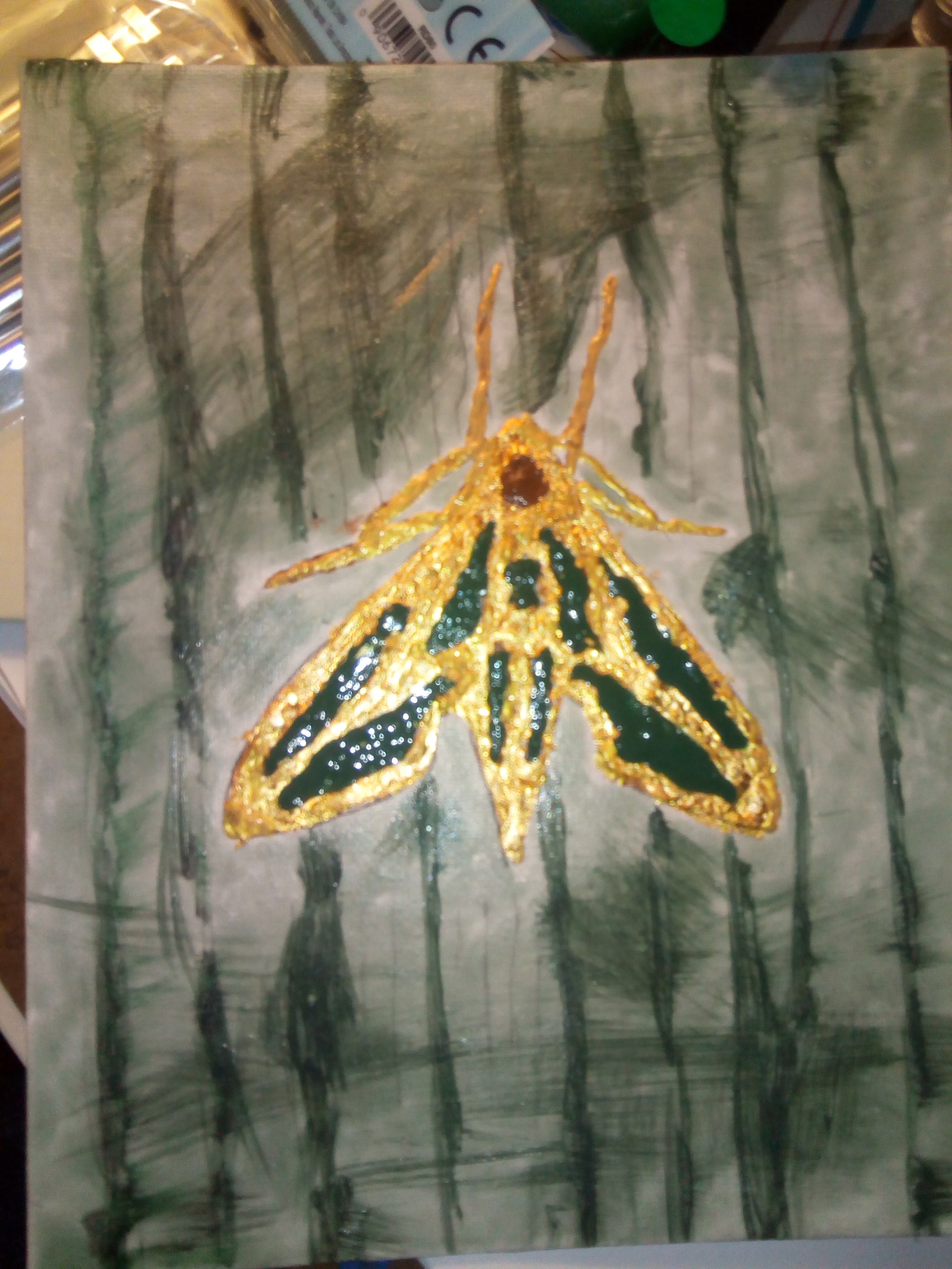 Creating Art with Multimedia: Gold Foil and Oil-Based Paint