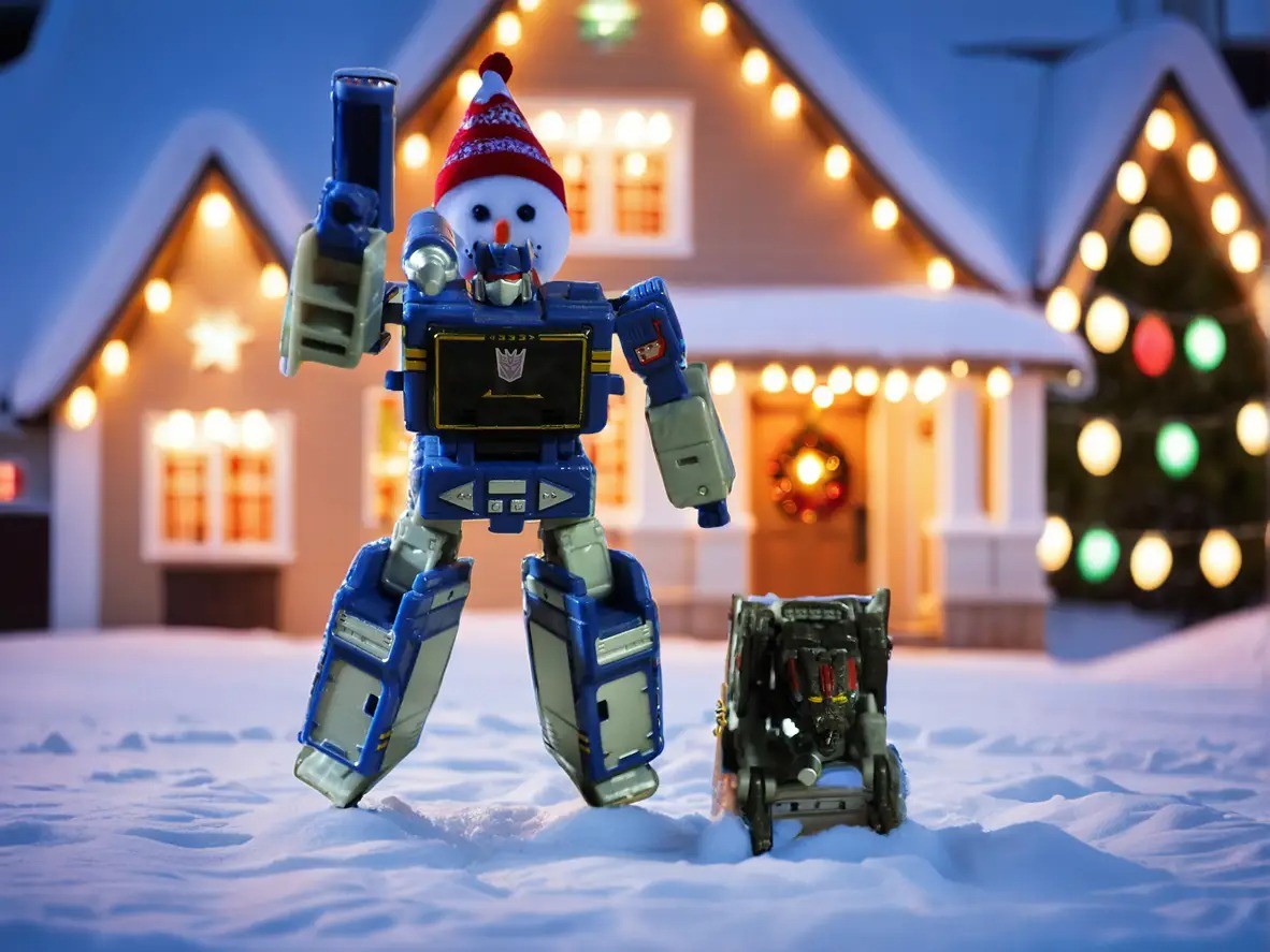 Soundwave and Ravage are getting into the Christmas spirit too!