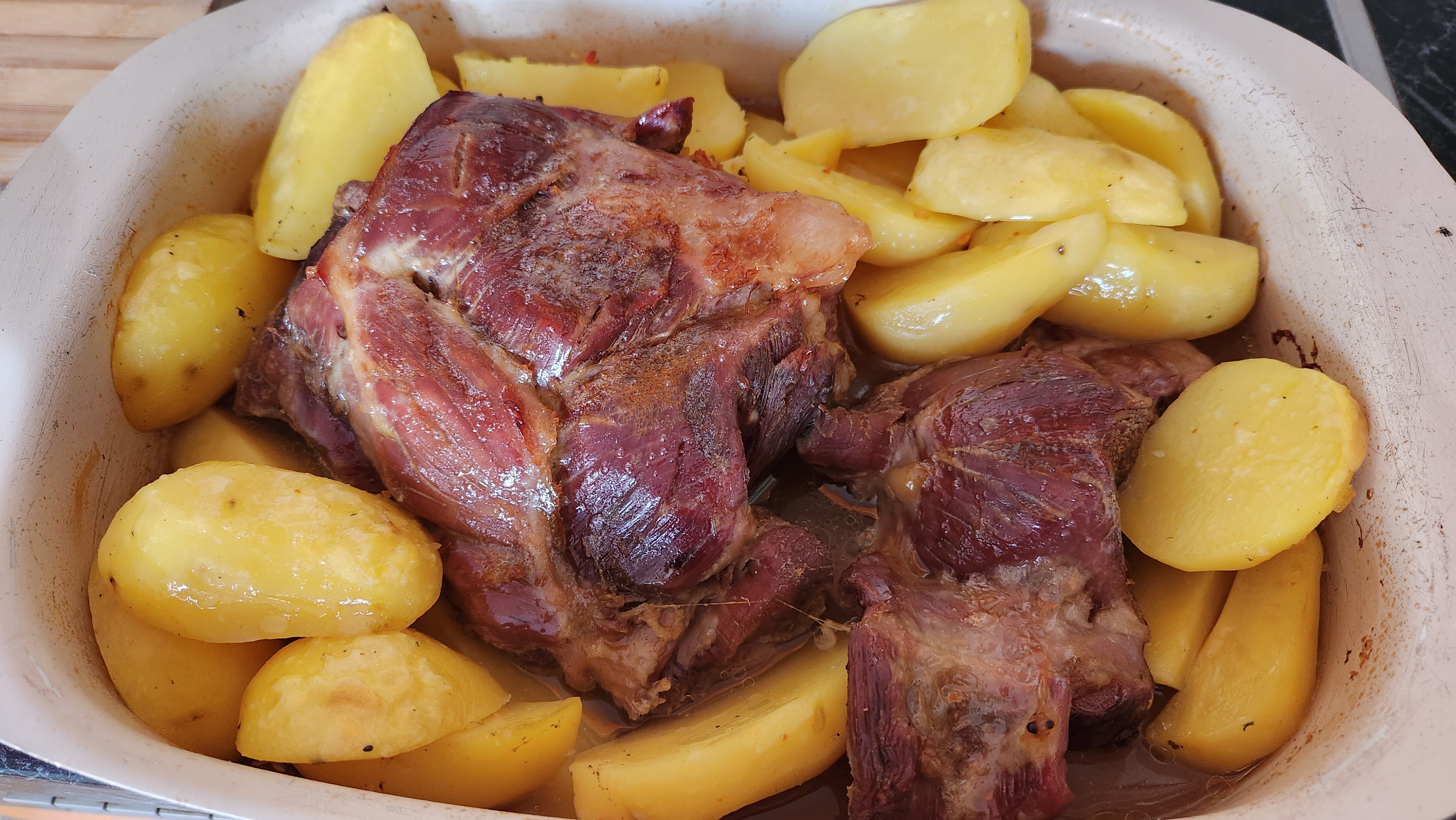 Savory Roast Veal Accompanied by Potatoes