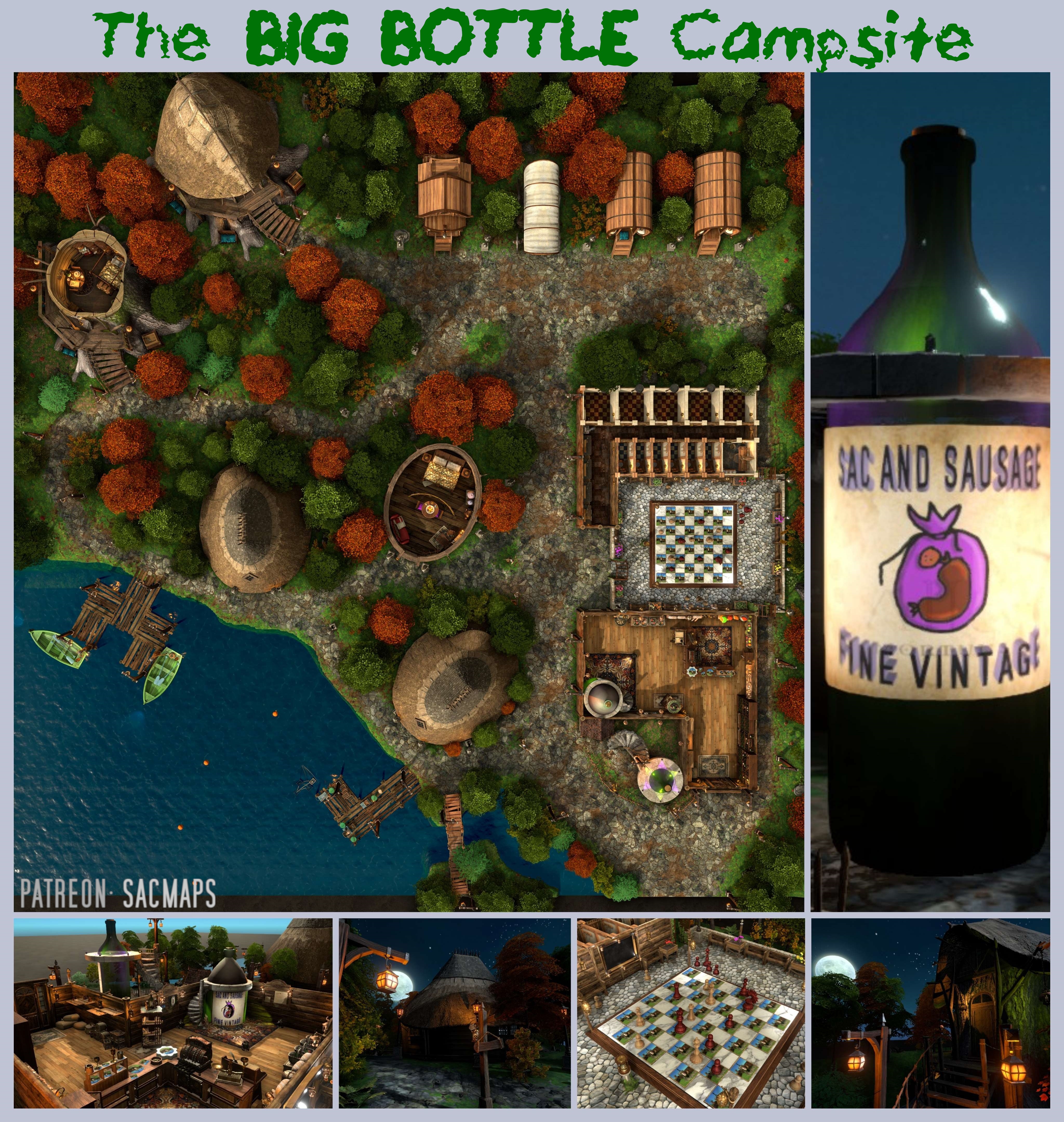 Explore The Big Bottle Campsite: Free DnD and TTRPG Maps