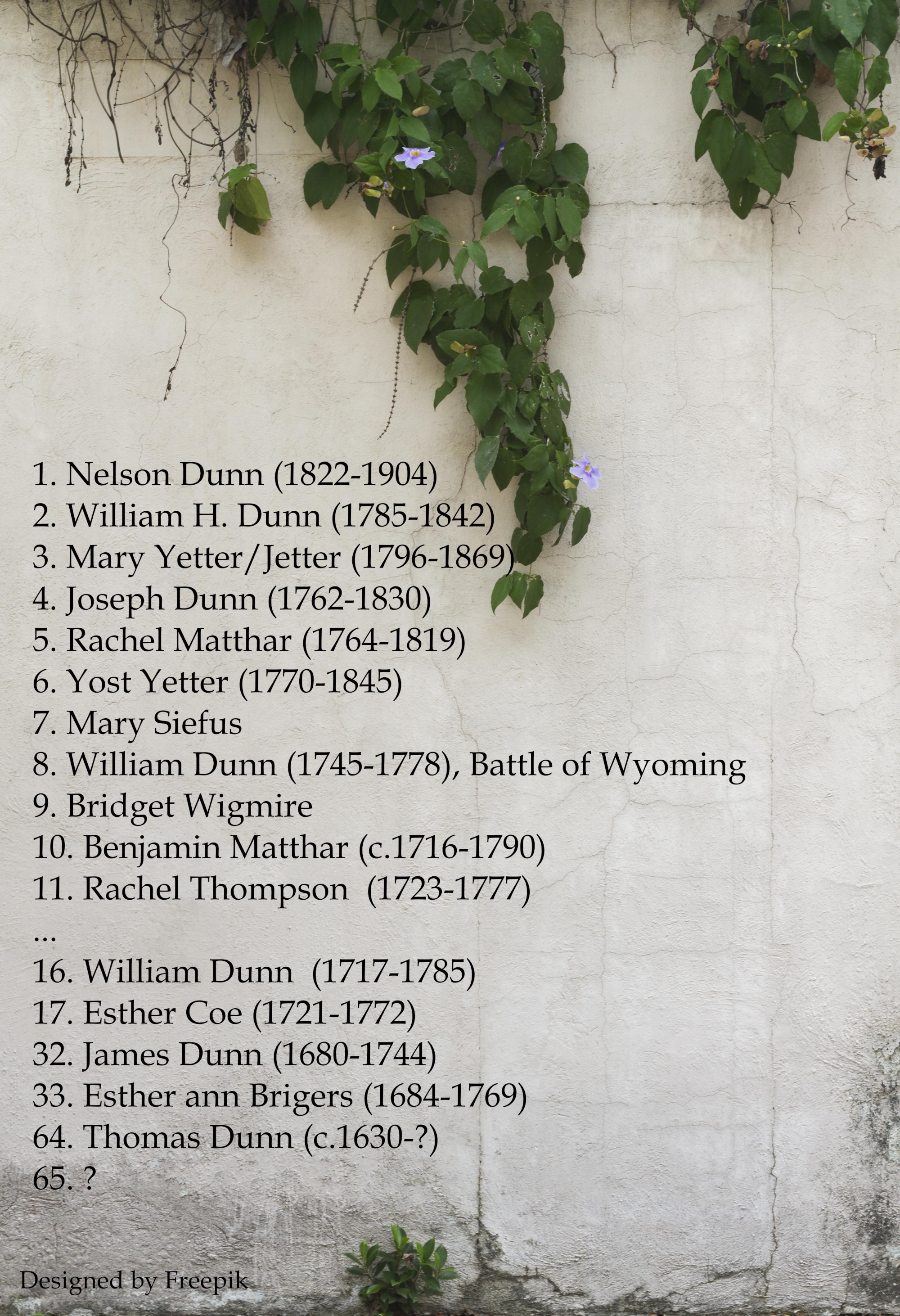 The Family Tree of Nelson Dunn (1822-1904)