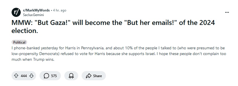 The Response: 'But Gaza!'
