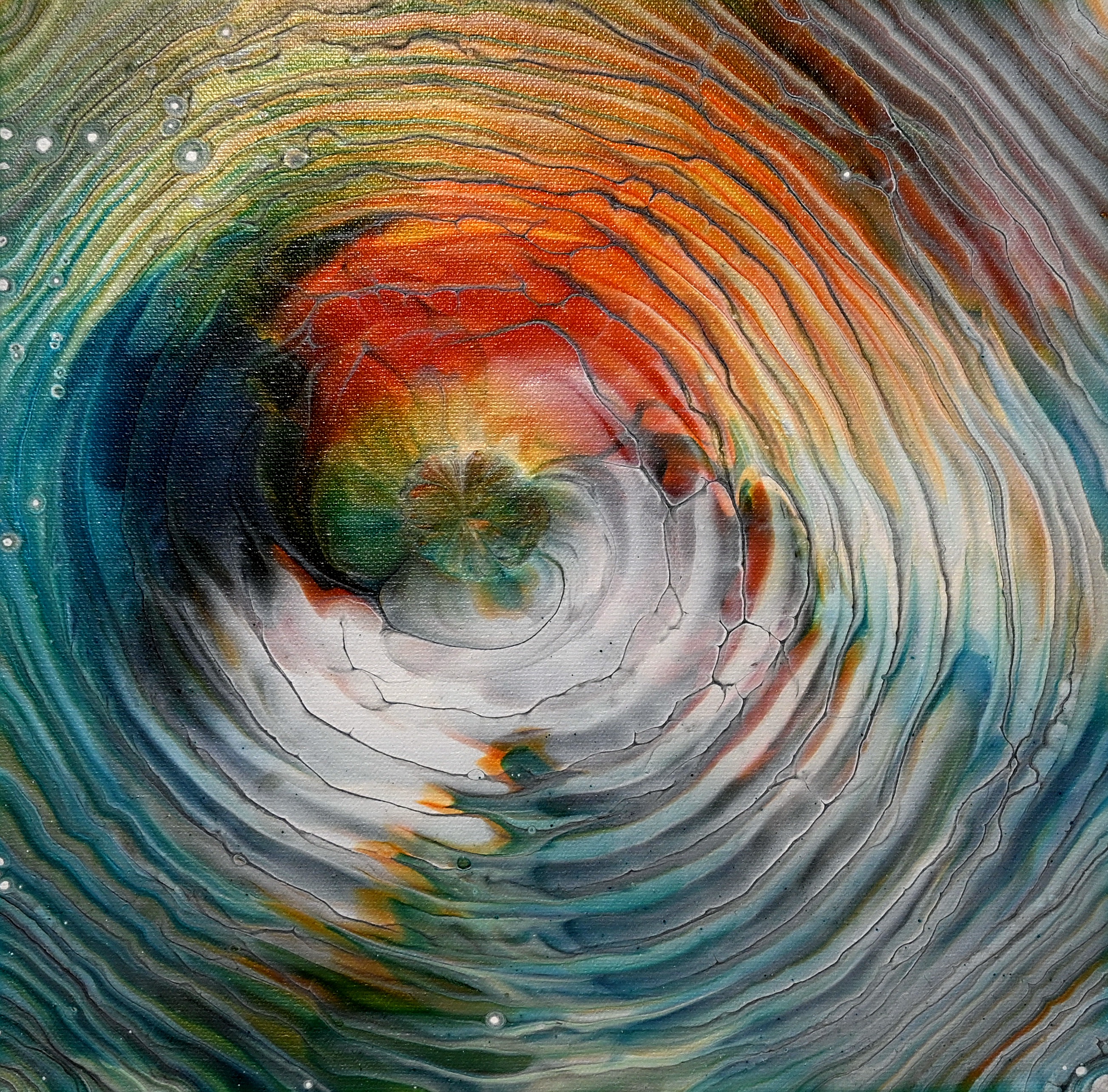 Check Out This Amazing 3D Ripple Effect from Funnel Acrylic Pouring!
