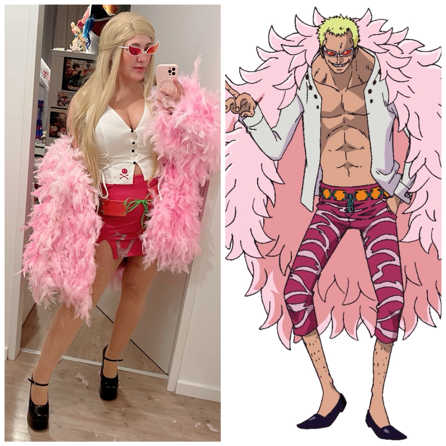 Transforming into My Fabulous Fem Doflamingo Cosplay