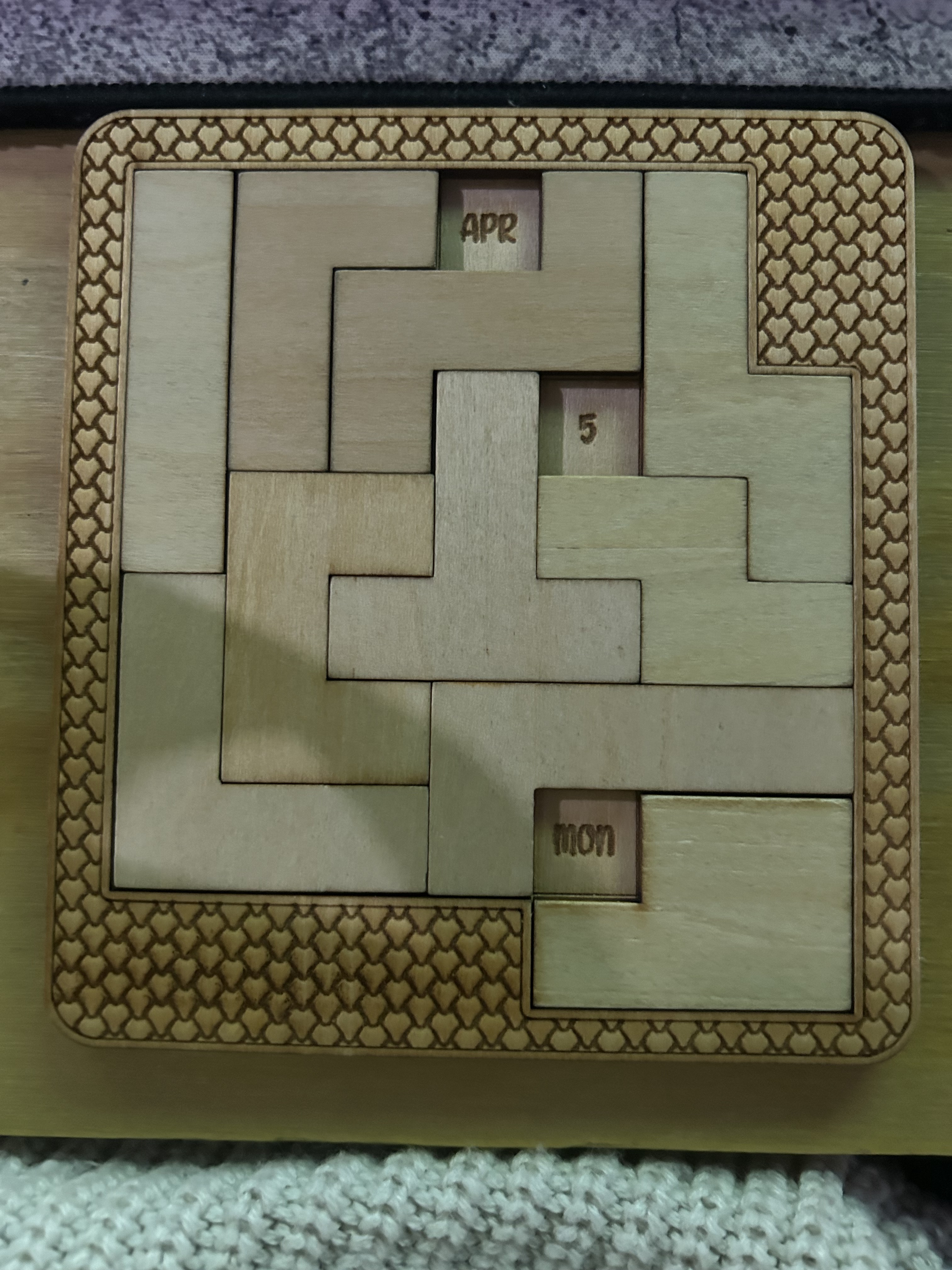 Laser Cut Puzzle Solutions for April 5th to April 11th