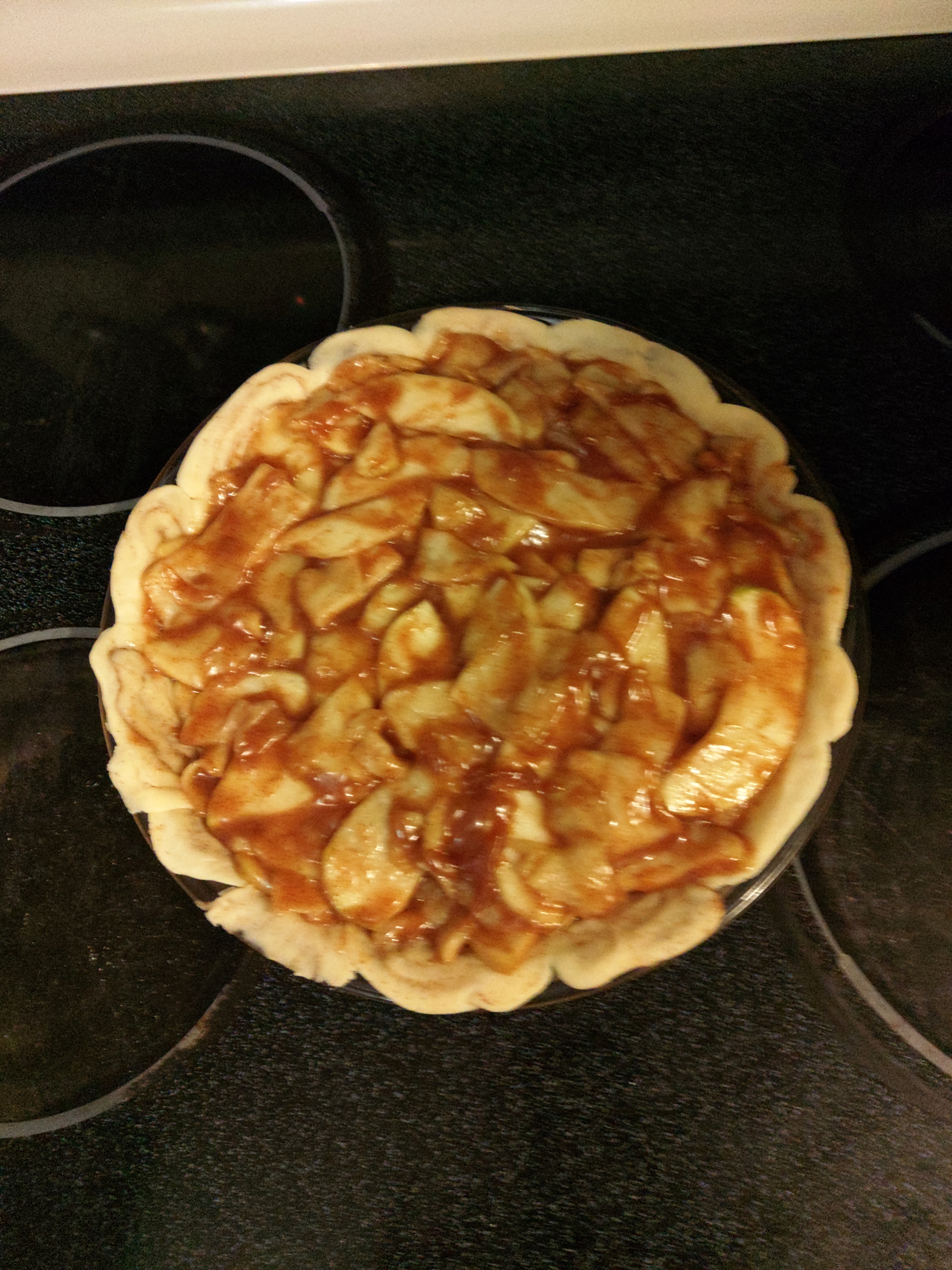 Indulging in cinnamon roll apple pie!