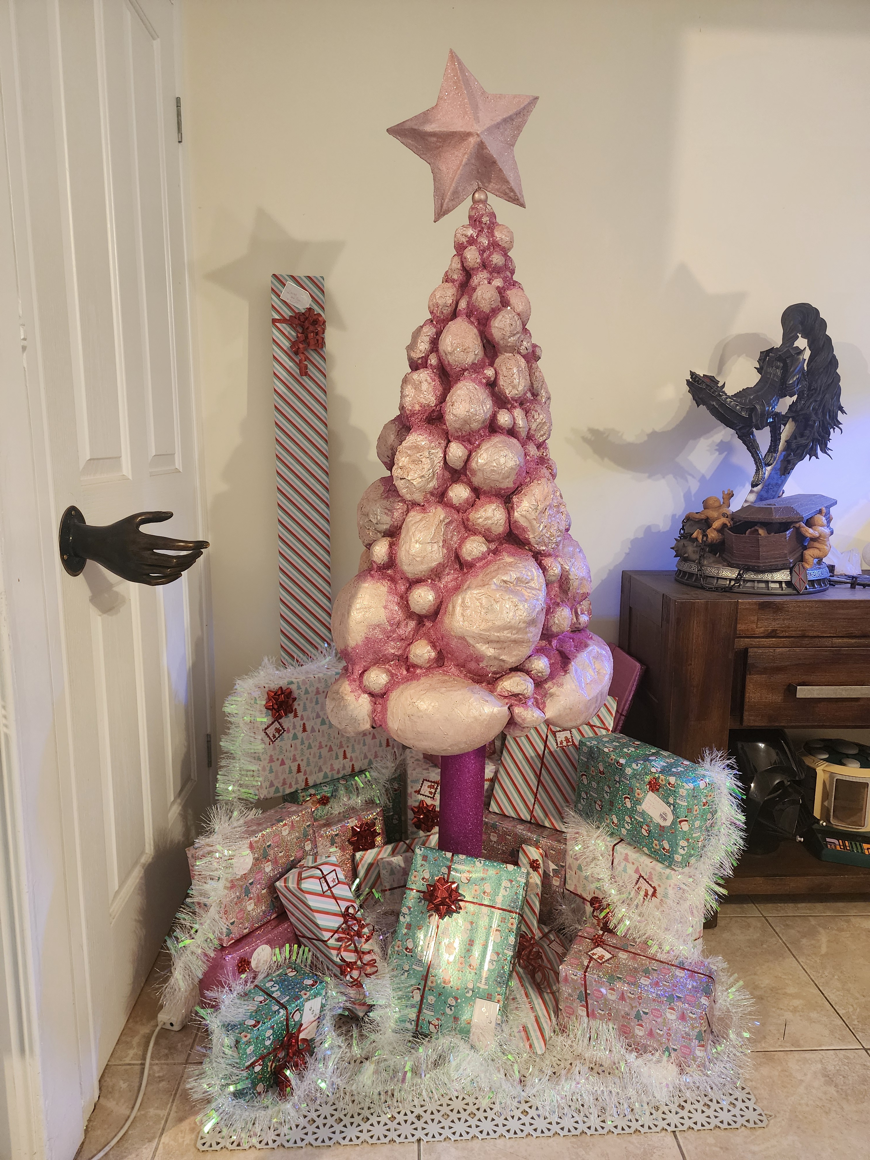 This Year, I Crafted a Unique Paper Mache Christmas Tree