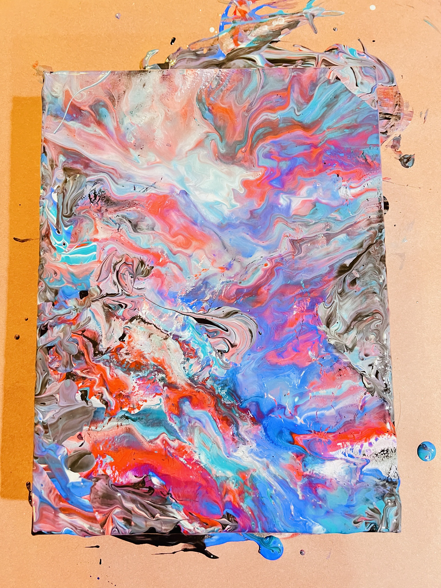 My First Acrylic Pour: A Colorful Experiment