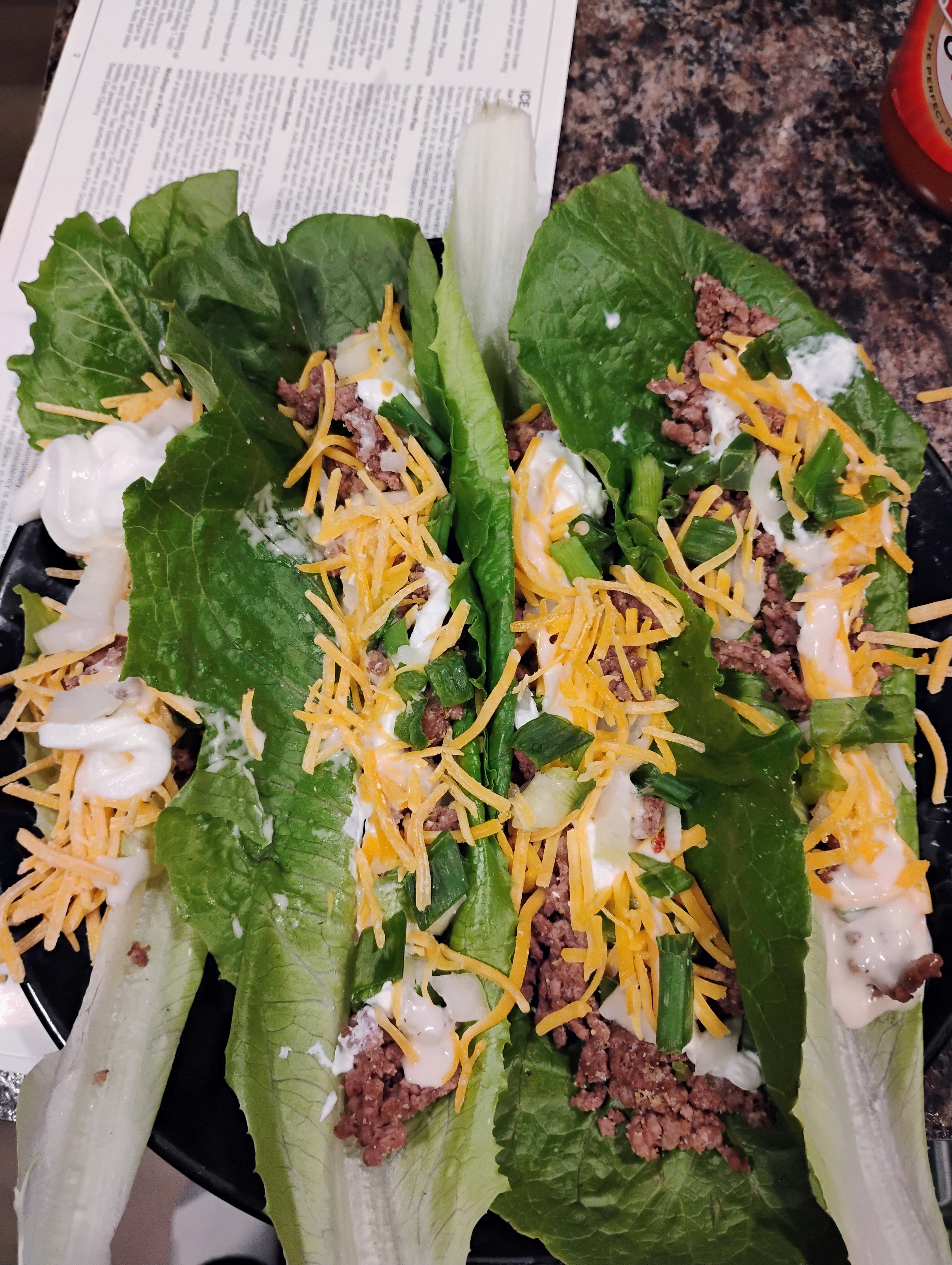 Friday night dinner featuring lettuce tacos!