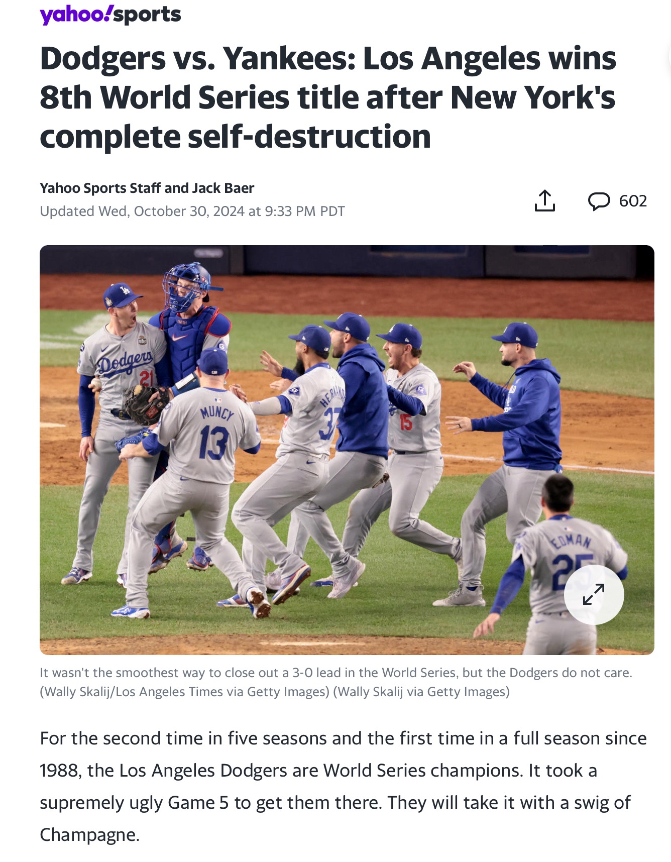 Dodgers Claim Victory!!!