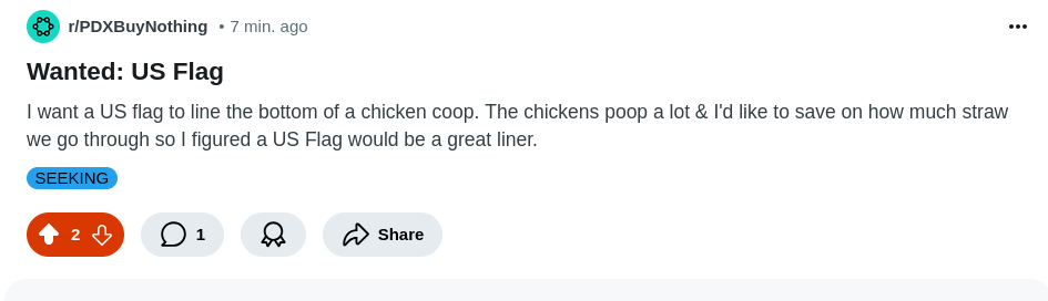 Searching for the perfect liner for the chicken coop.
