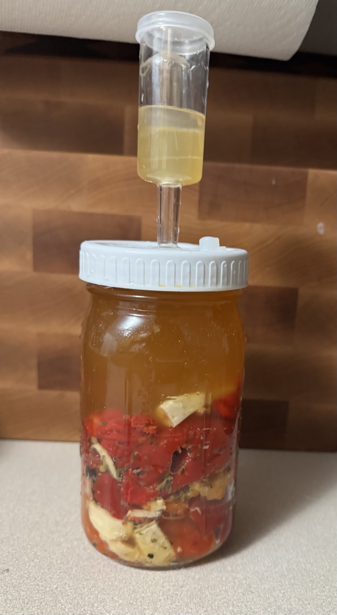 Day 6 of crafting my fiery Carolina Reaper hot sauce!