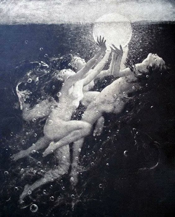 Sunrise Water Nymphs: A Dreamy Artwork by Arthur Prince Spear