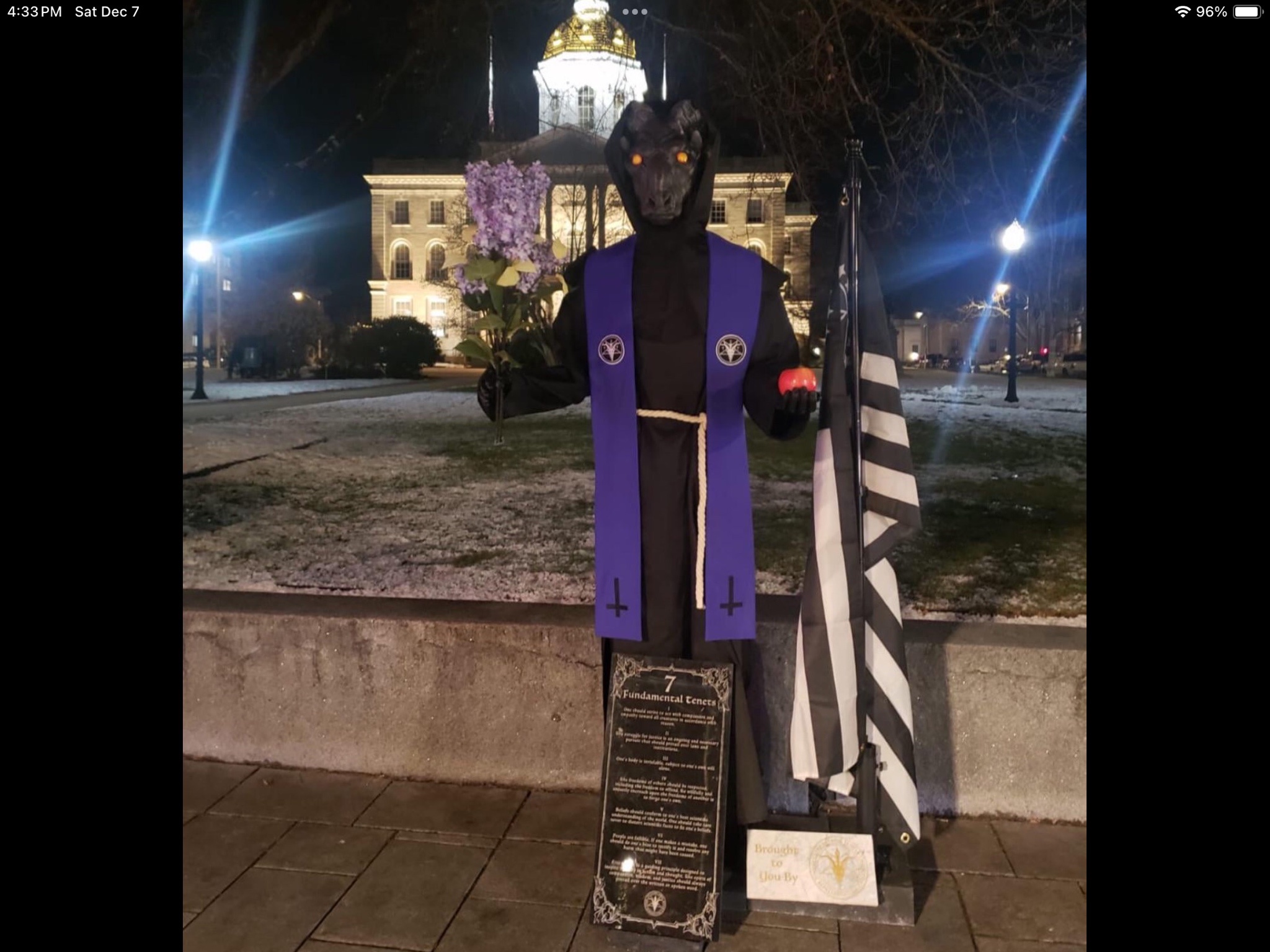 Destruction of the Satanic Temple's display: a shocking turn of events