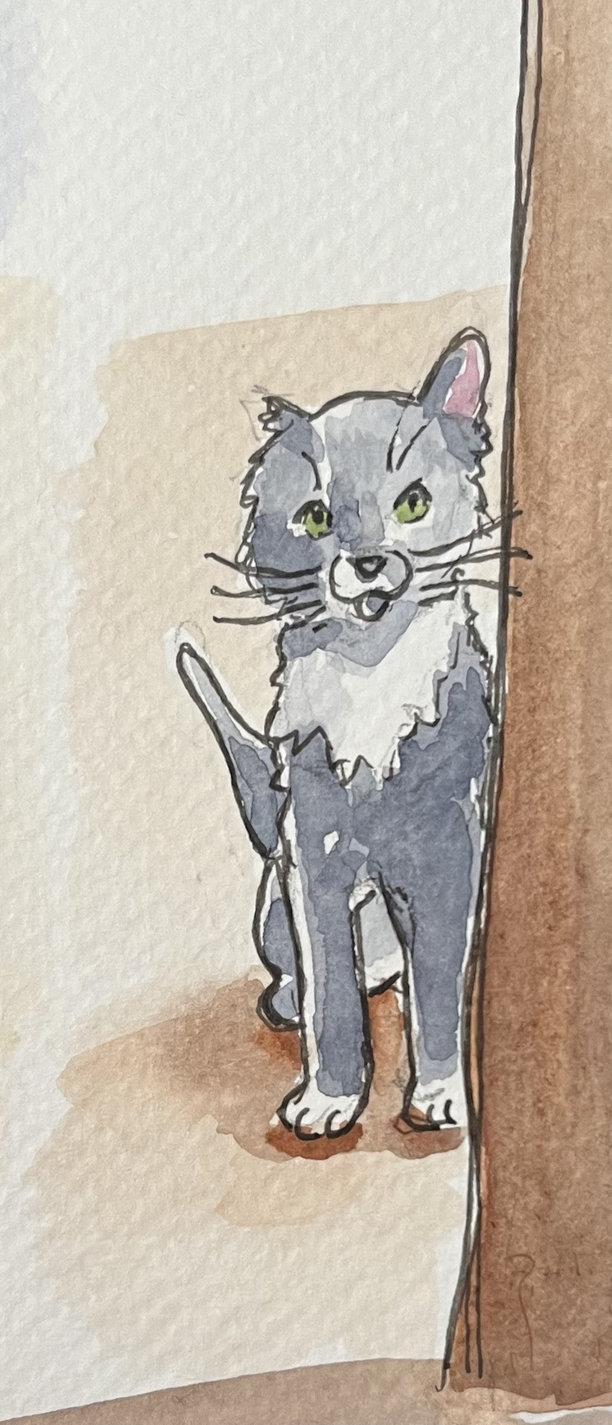 Charming Kitty Sketch: A Feline Portrait