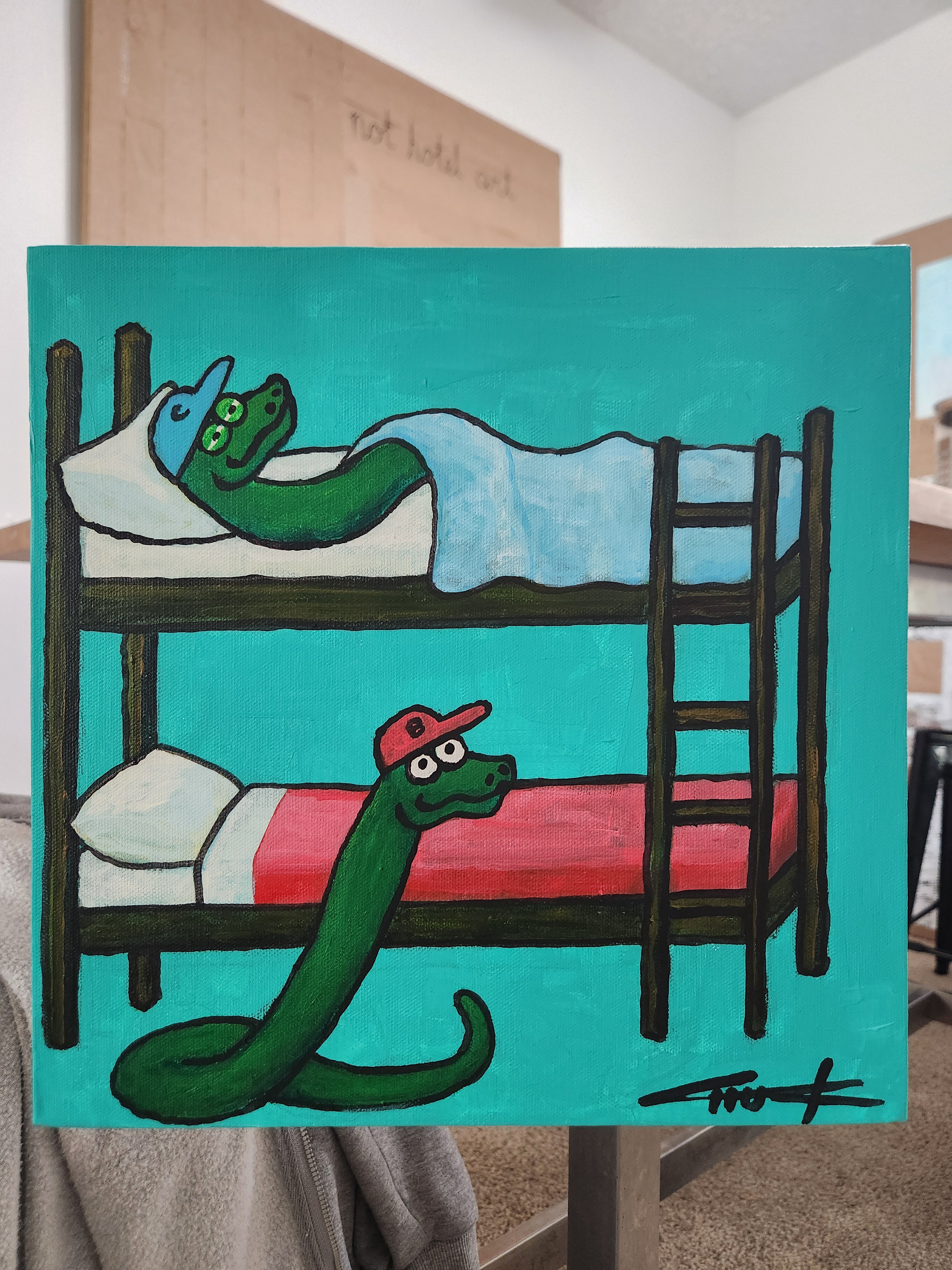 Snake Boys Preparing for Sleep