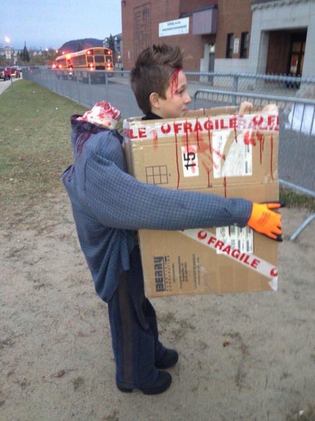 What exactly is this guy doing? Is he really inside that box?
