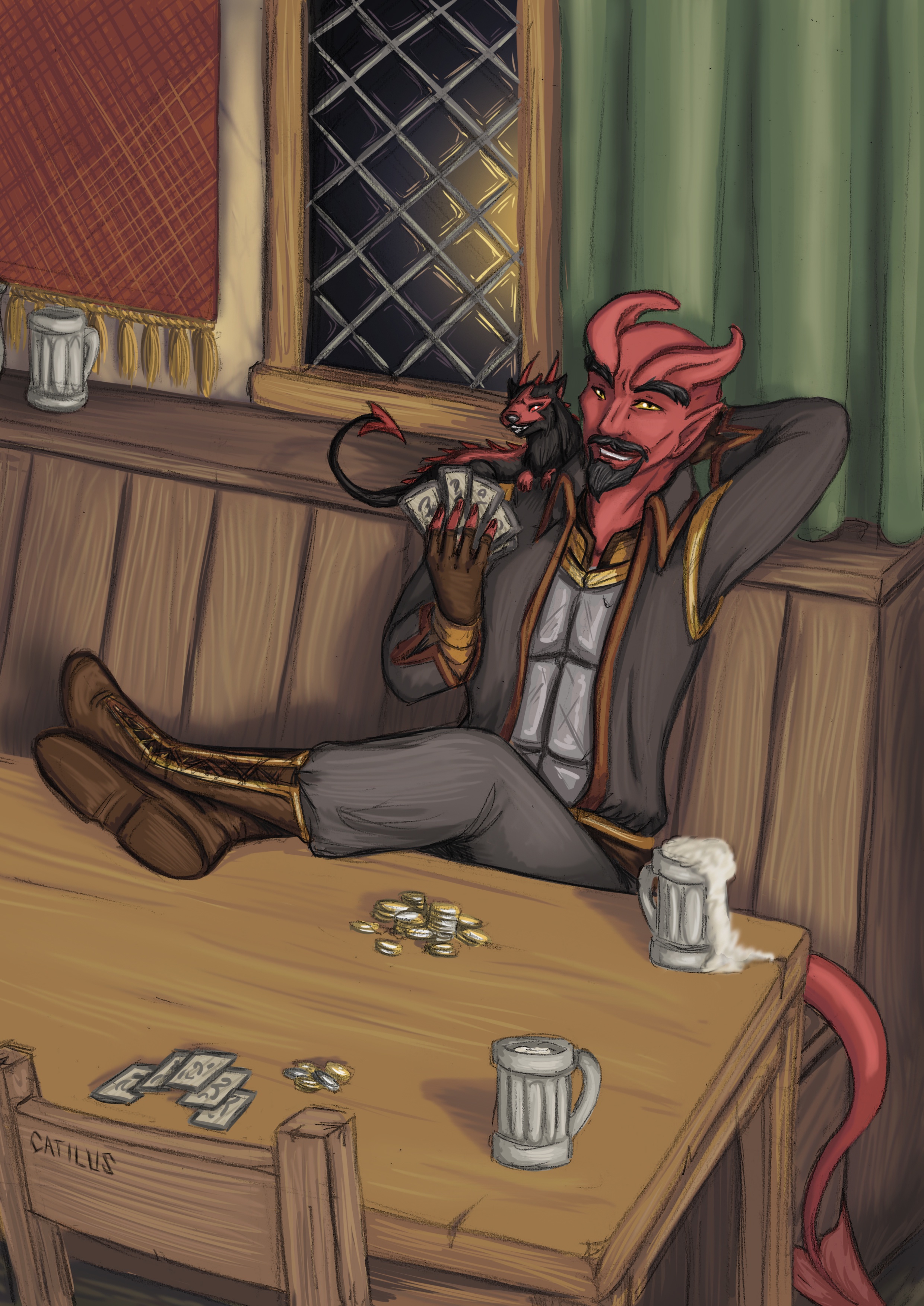 Meet Trazer, the Tiefling Sorcerer and His Fiendish Ferret – Epic D&D Characters