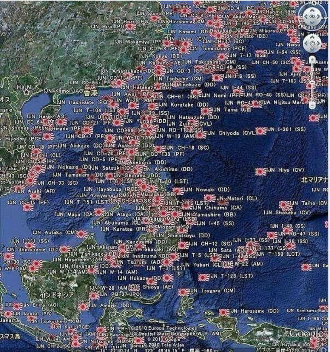 Surprising Map Reveals the Sinking of Japanese Ships in WWII