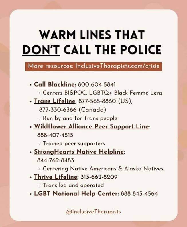 Reach out if you need someone to talk to.