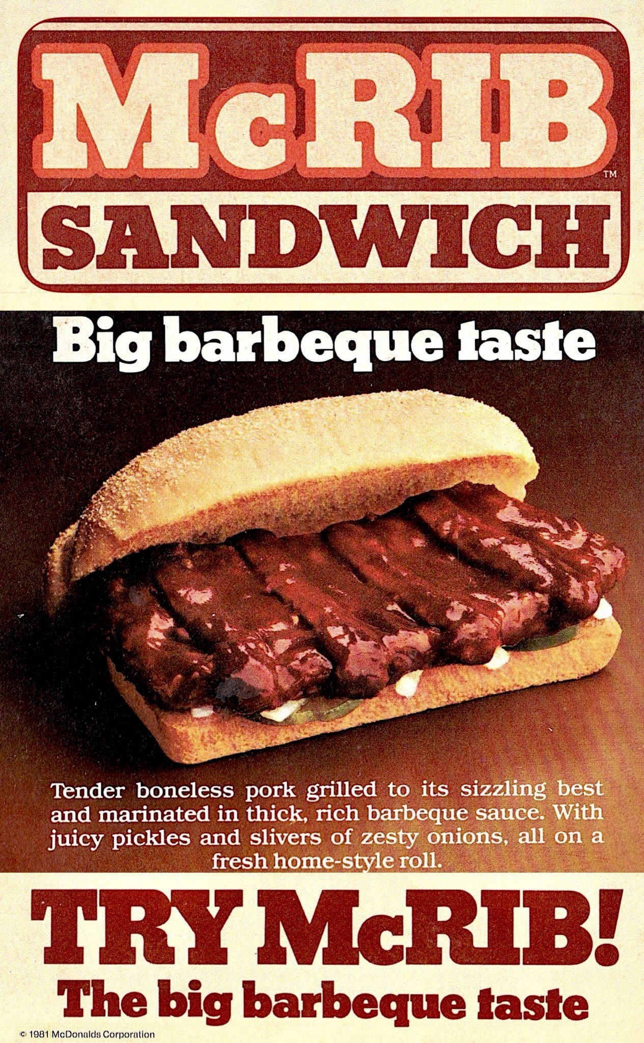 A Blast from the Past: McDonald's McRib Sandwich Made Its Nationwide Debut in 1981