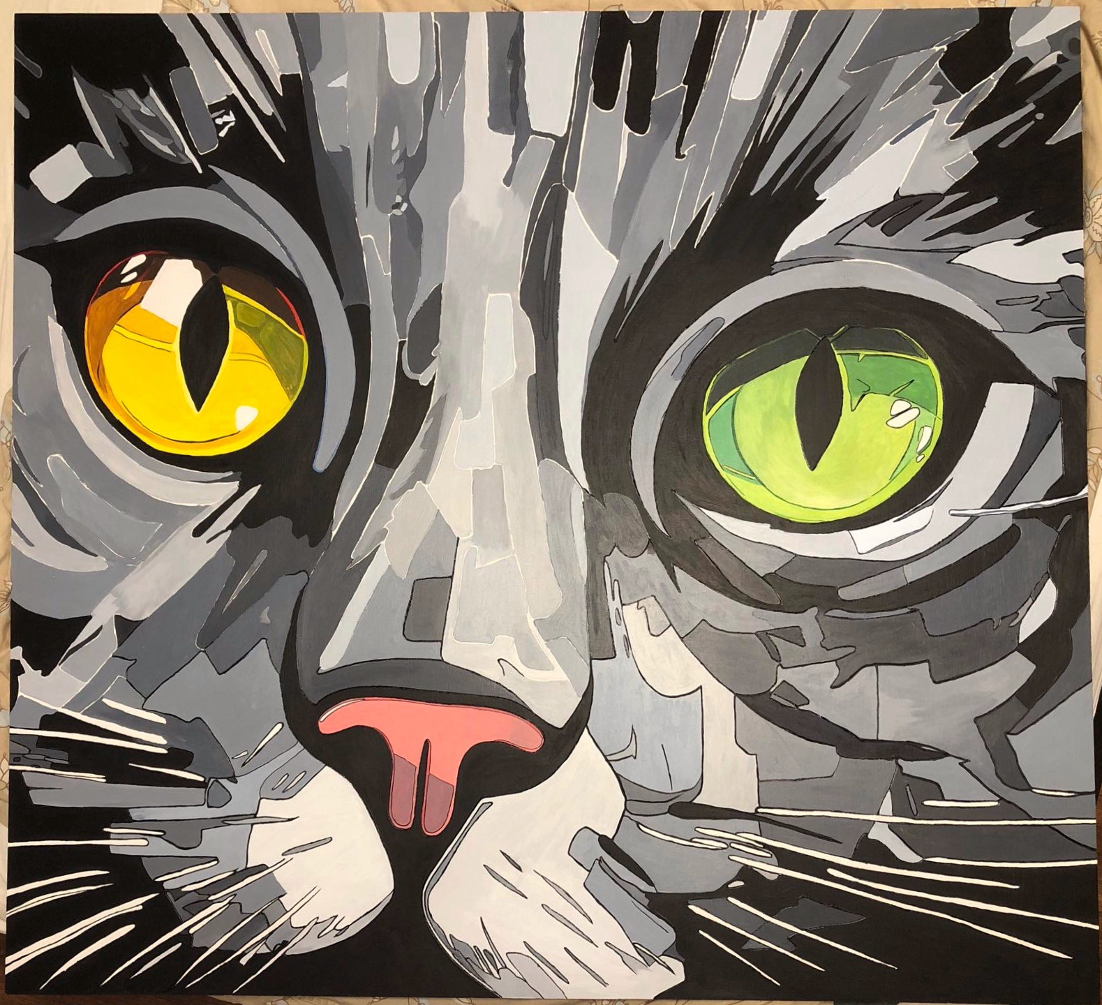 Crafting Creativity: The Wooden Cat 5 Art Piece