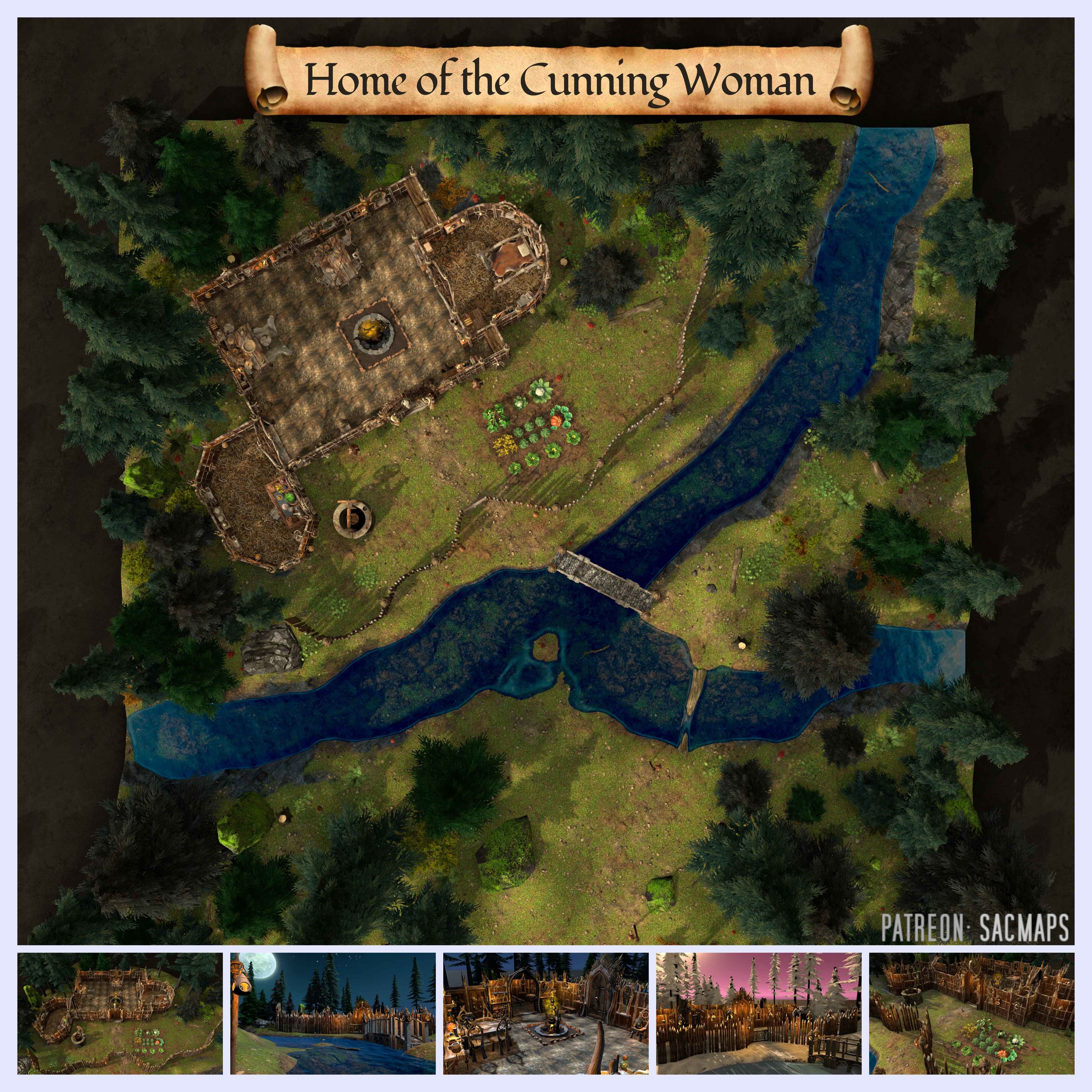 Discover the Home of the Cunning Woman: Free DnD and TTRPG Maps