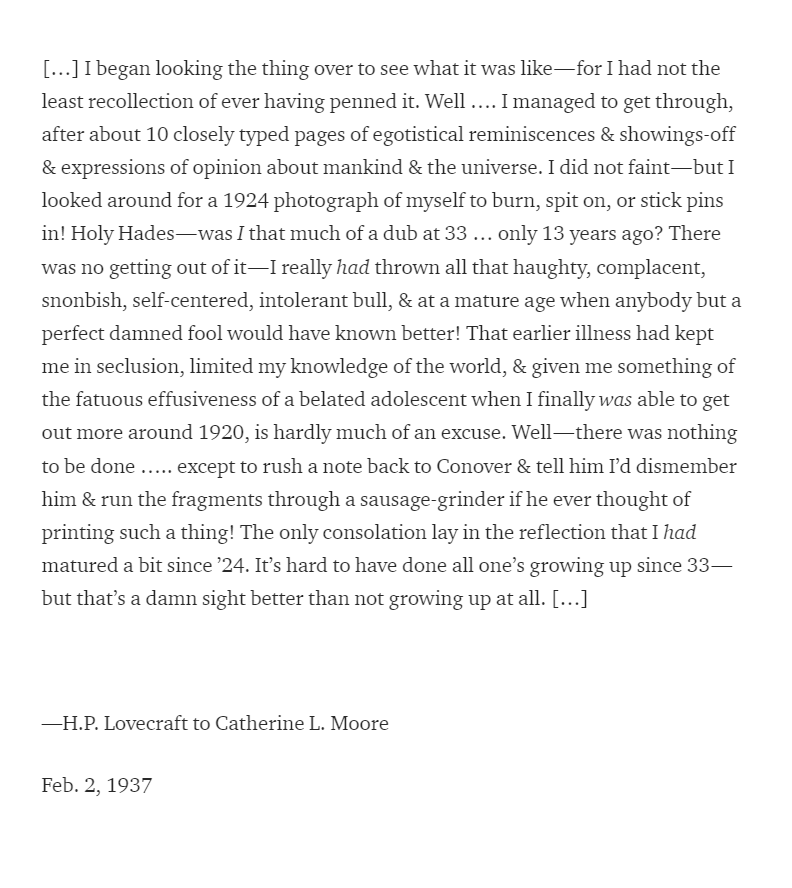 A Fascinating Letter from H.P. Lovecraft, 1937 Edition