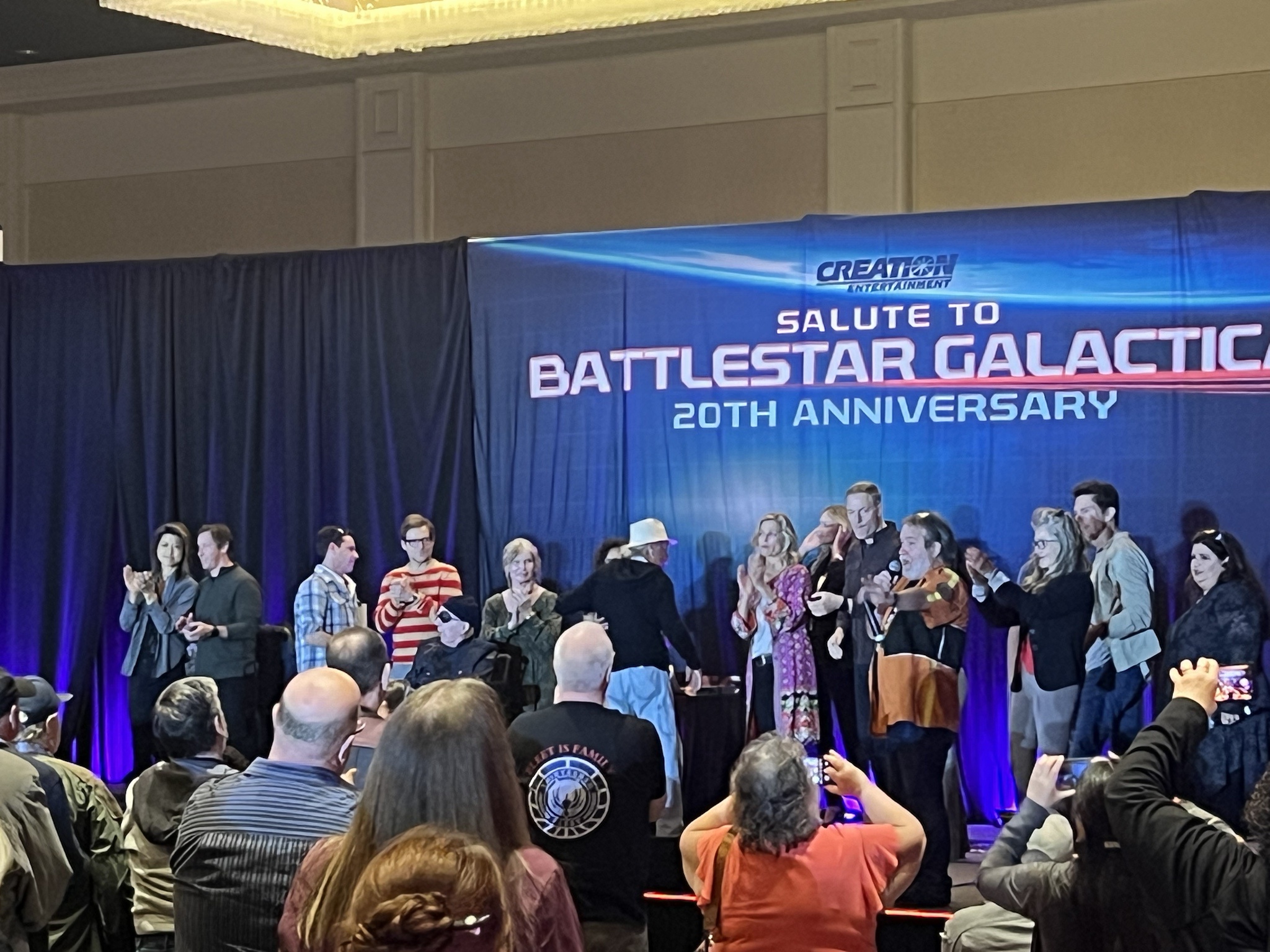 Had a blast at my first convention in Chicago celebrating Battlestar Galactica's 20th anniversary! Met some amazing performers and even got a photo with Boomer!