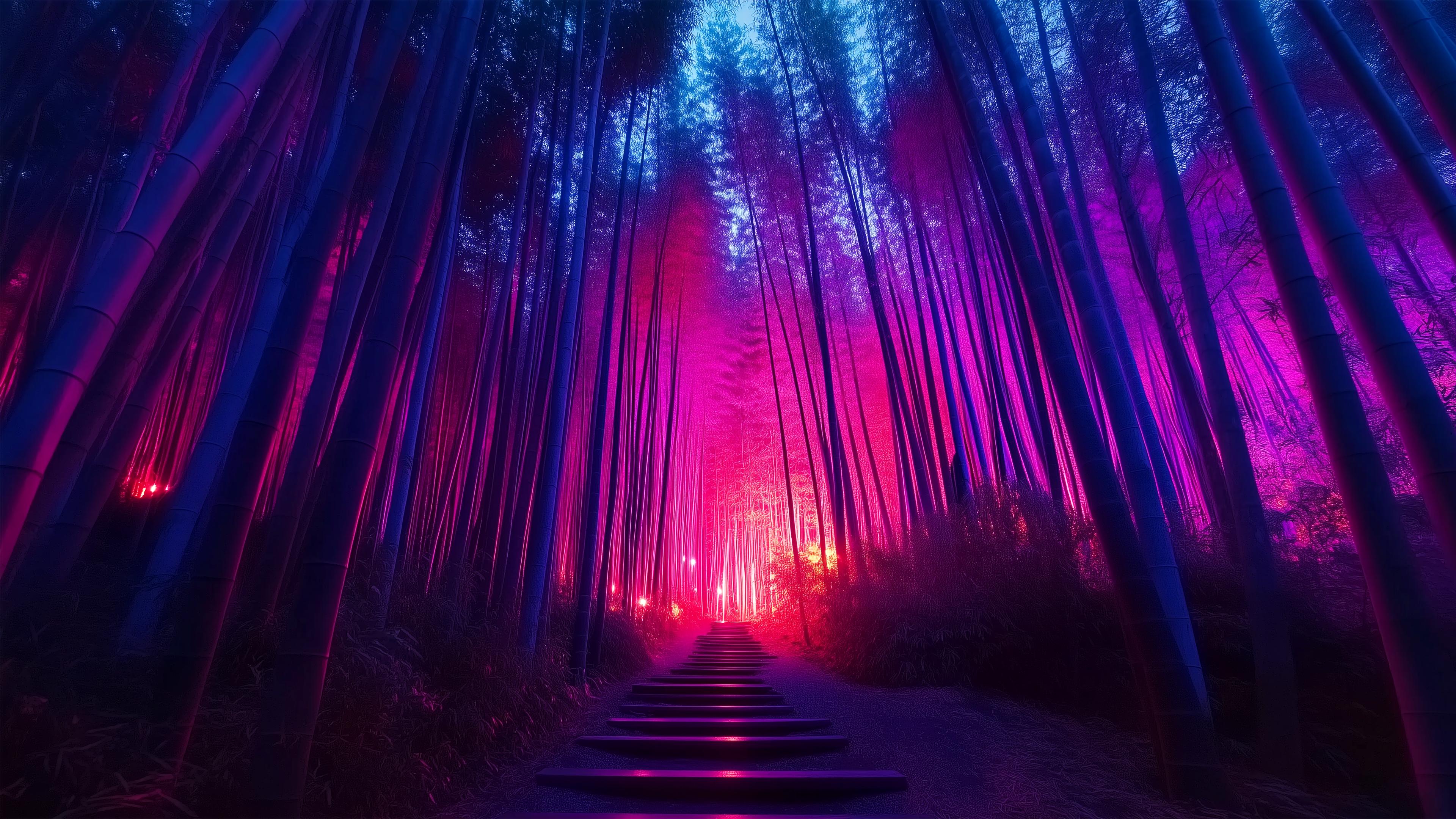 Stunning Neon Forest Wallpaper to brighten your space