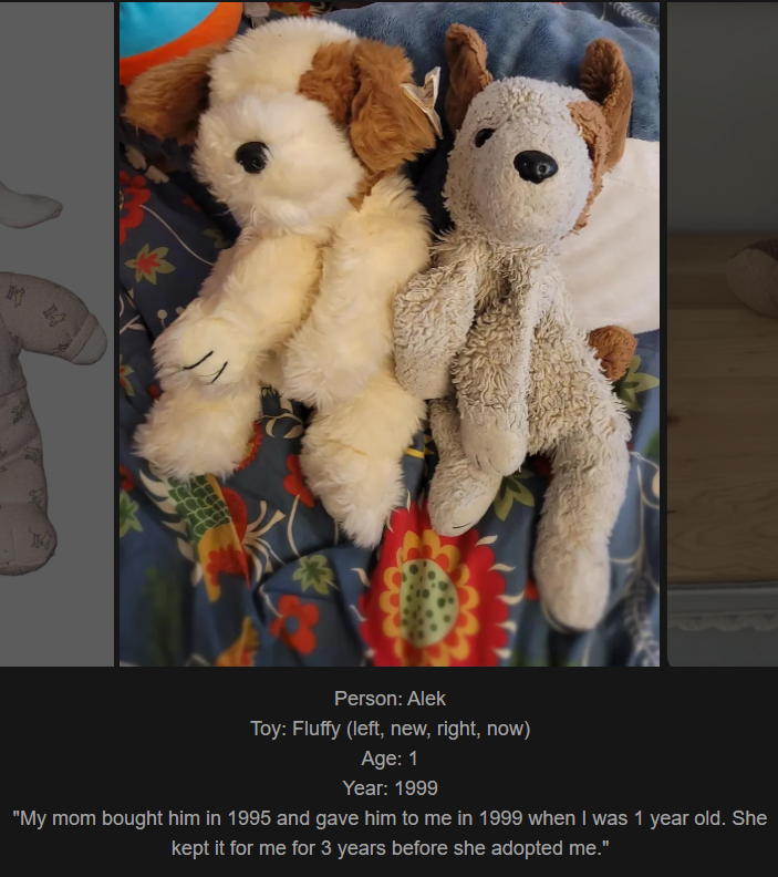 Day 802 - Here's your daily reminder to check out my website www.saidtheskinhorse.com, celebrating the bond we share with our beloved childhood toys. Meet Fluffy, our latest addition!