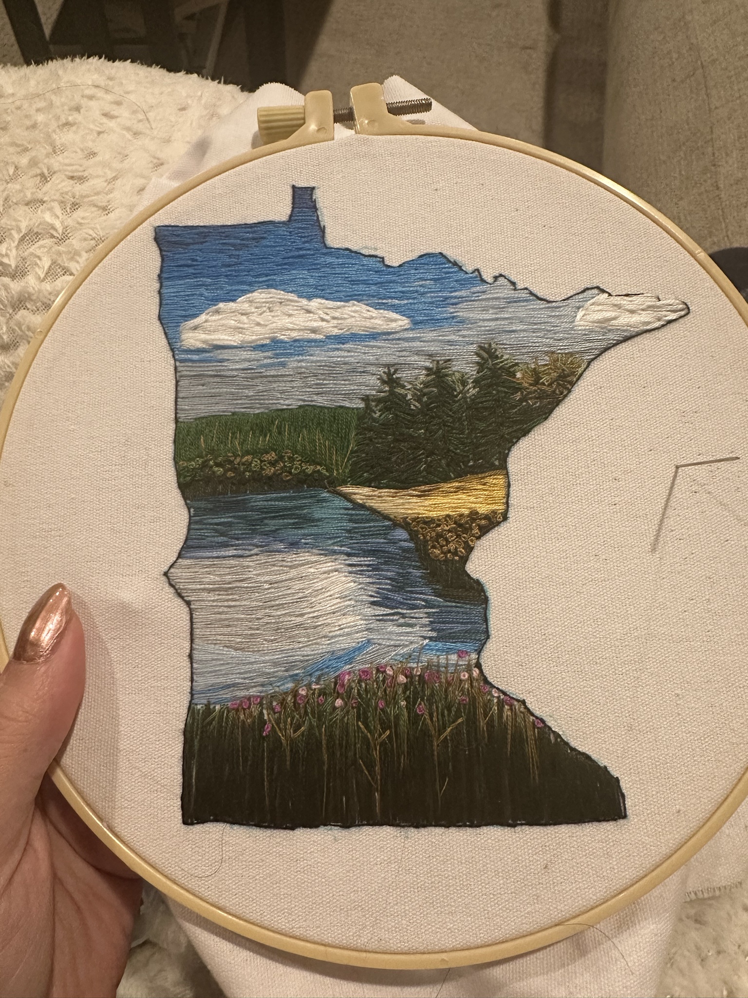 My First Attempt at Thread Painting: A Colorful Journey