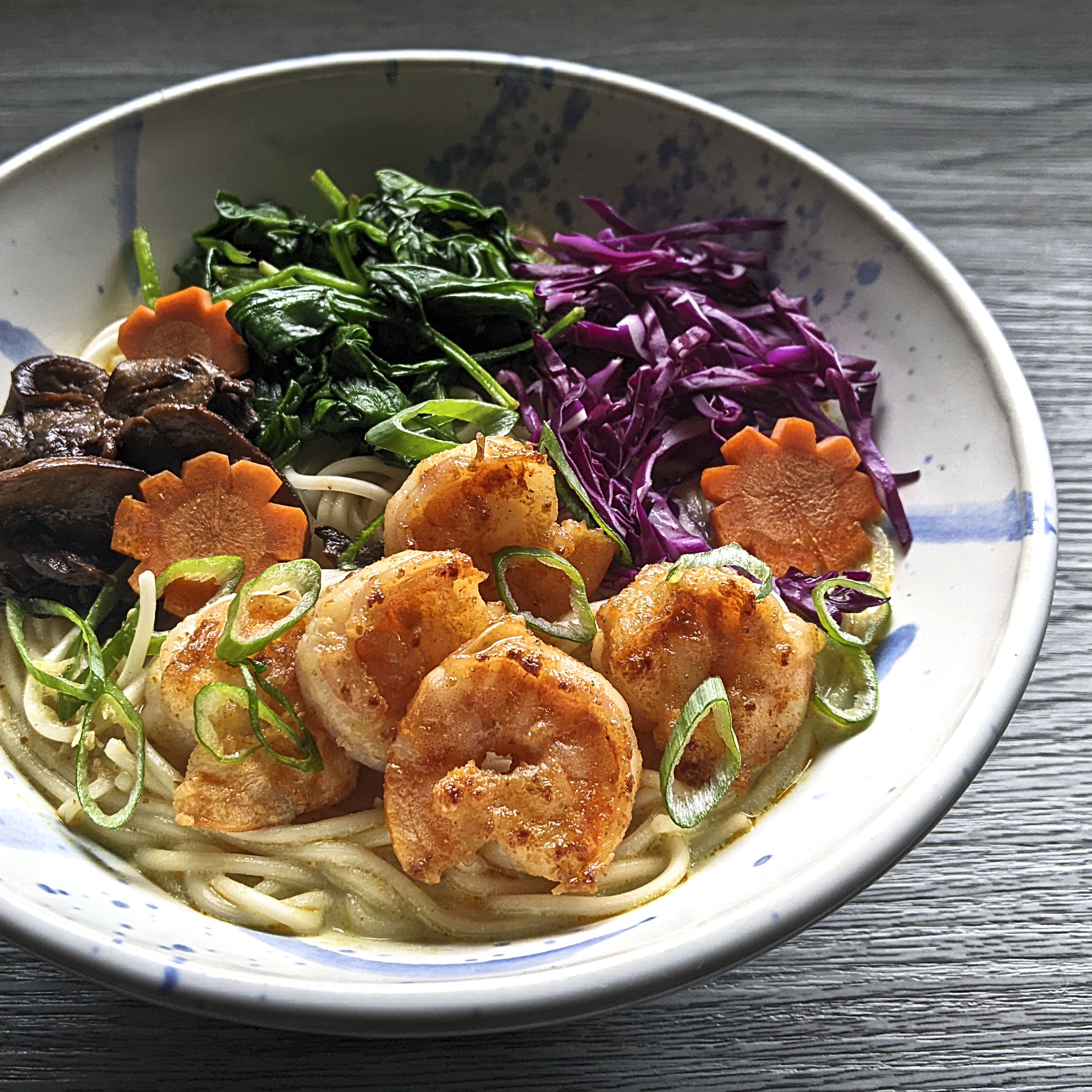 Delicious Gochugaru Shrimp and Coconut Curry Noodle Bowl recipe!