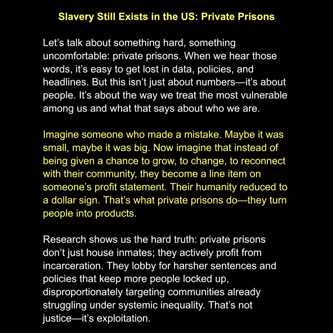 The Unseen Reality: Slavery Persists in the US Through Private Prisons