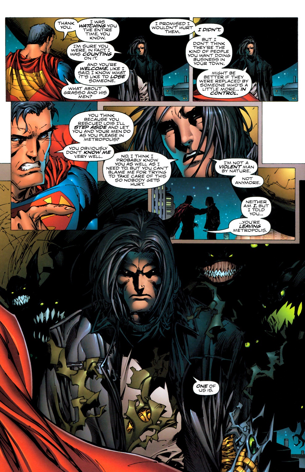 Epic showdown: Jackie Estacado takes on Superman in an epic clash