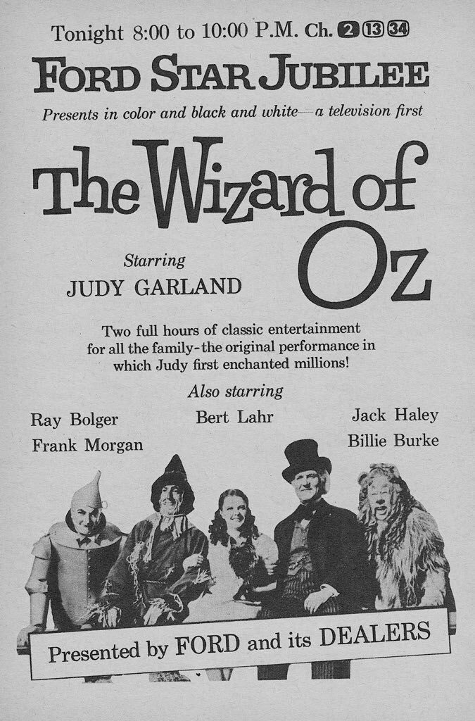 The Historic Premiere of 'The Wizard Of Oz' on TV: 45 Million Viewers Tuned In on November 3, 1956