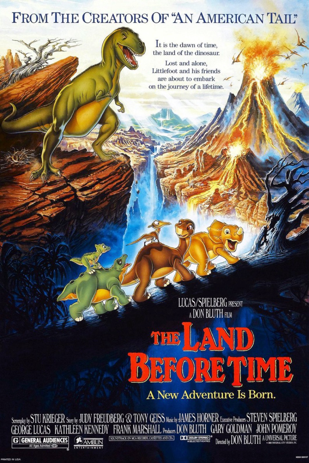 Remembering the Premiere of 'The Land Before Time' 36 Years Ago on November 18, 1988