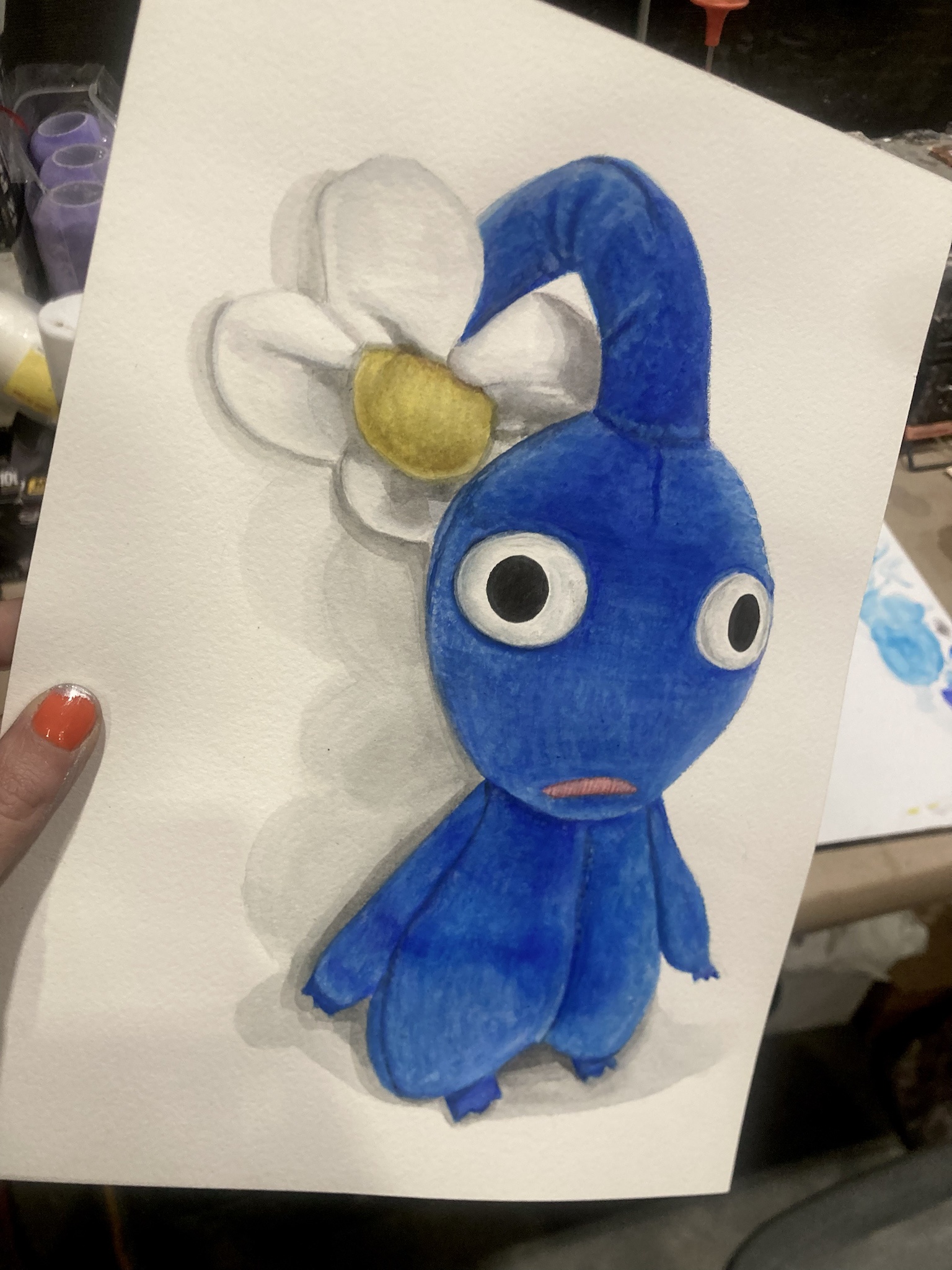 Check Out My Pikmin Watercolor Masterpiece!