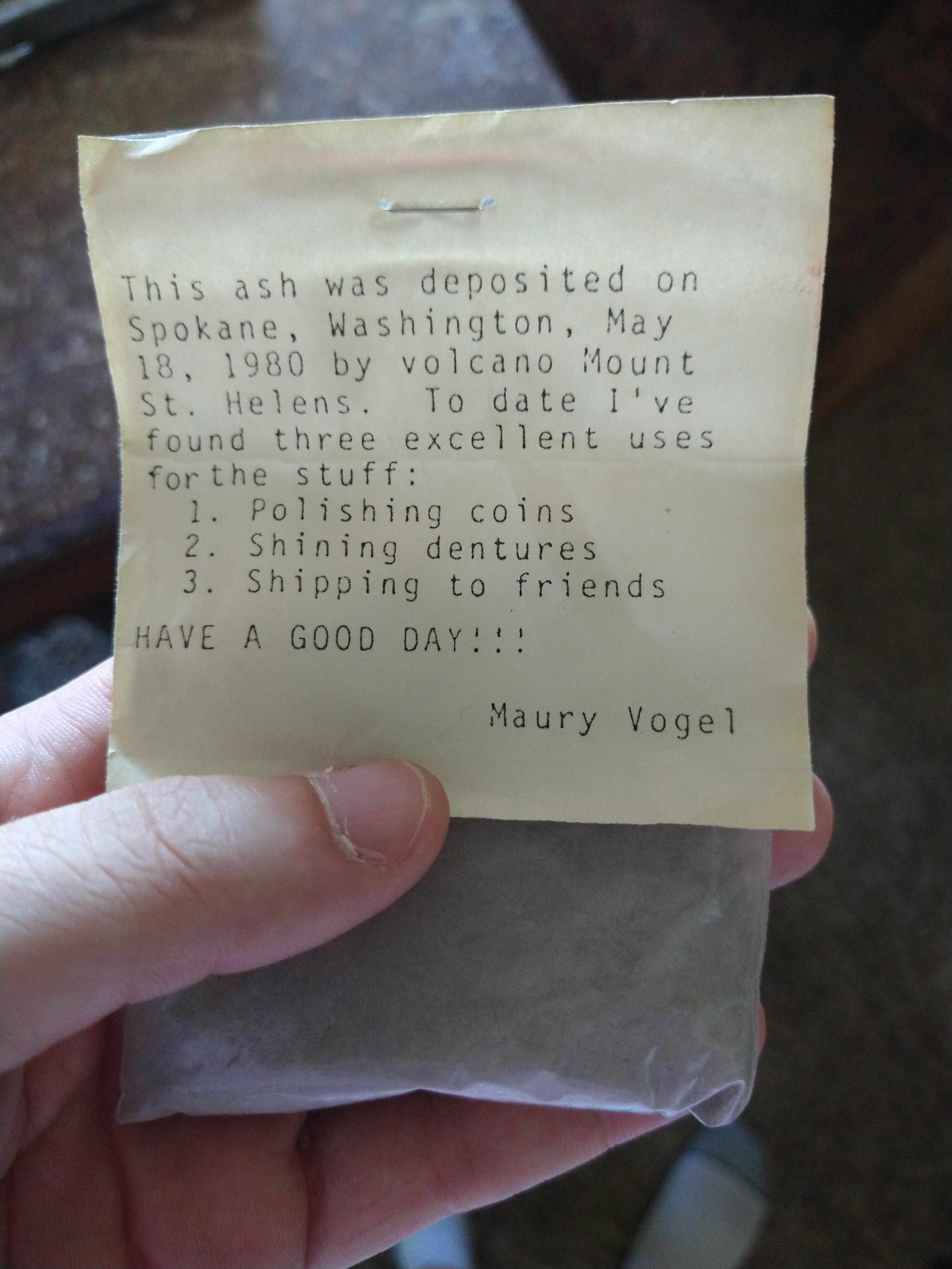 My Uncle Discovered a Bag of Ash from Mount St. Helens